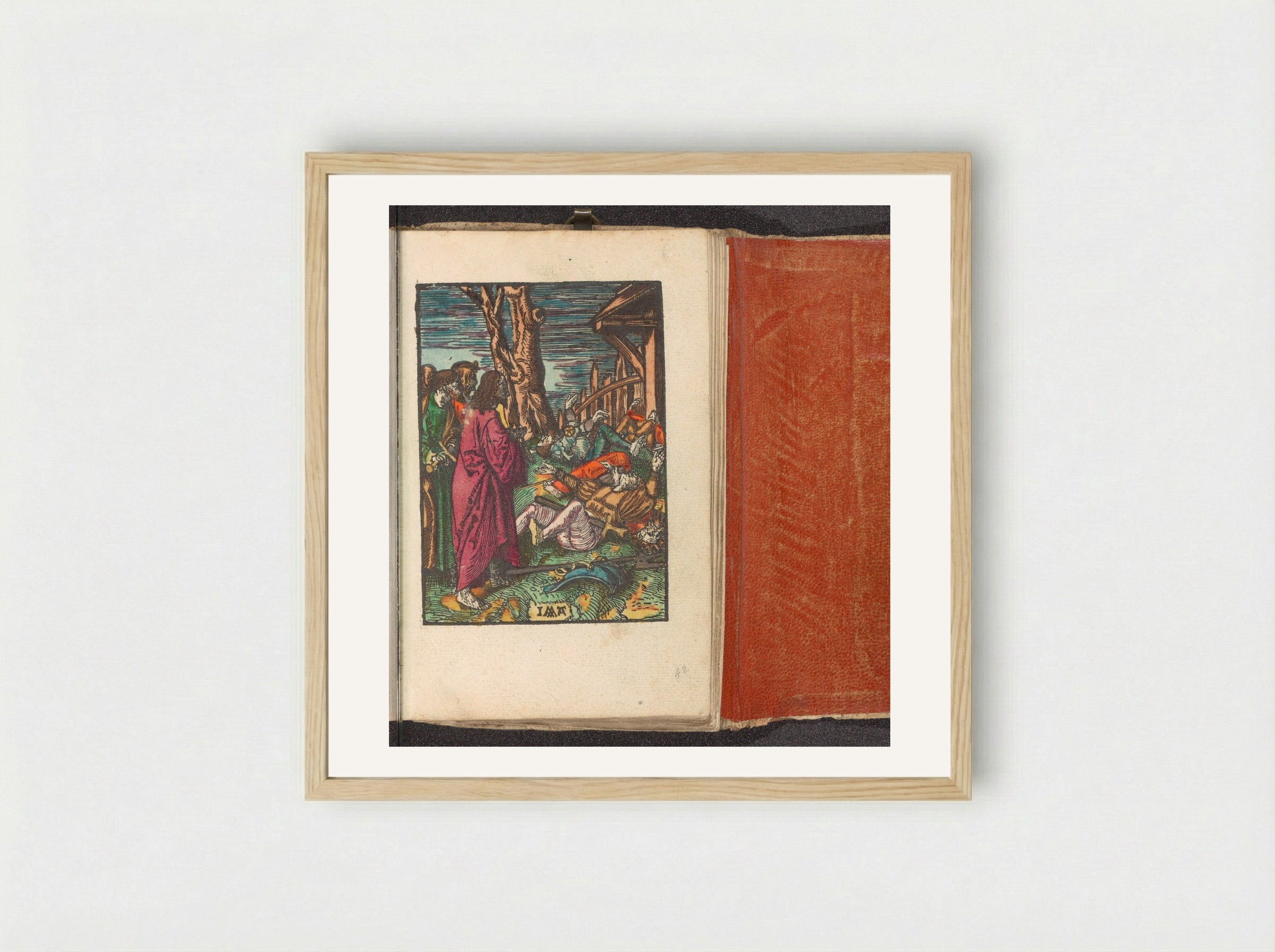 Christ Reveals Himself and the Soldiers Fall to the Ground - Doen Pietersz. - Framed Print Wood