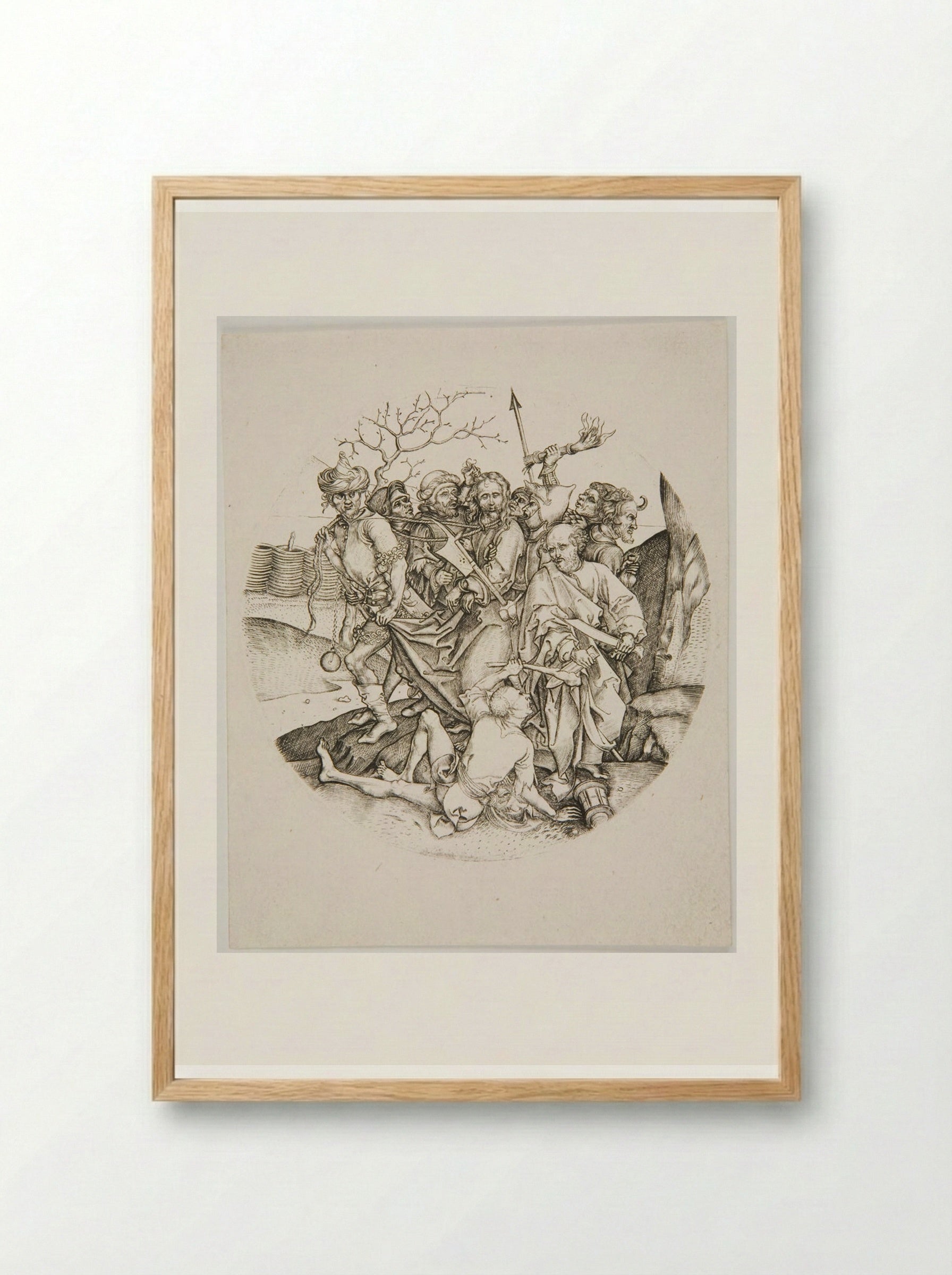 Christ Seized by the Jews - Martin Schongauer - Framed Print Wood