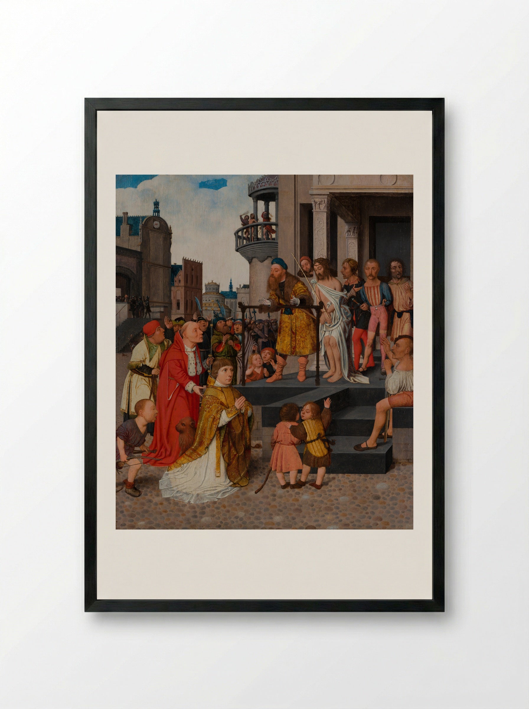 Christ Shown to the People - Jan Mostaert - Framed Print Black