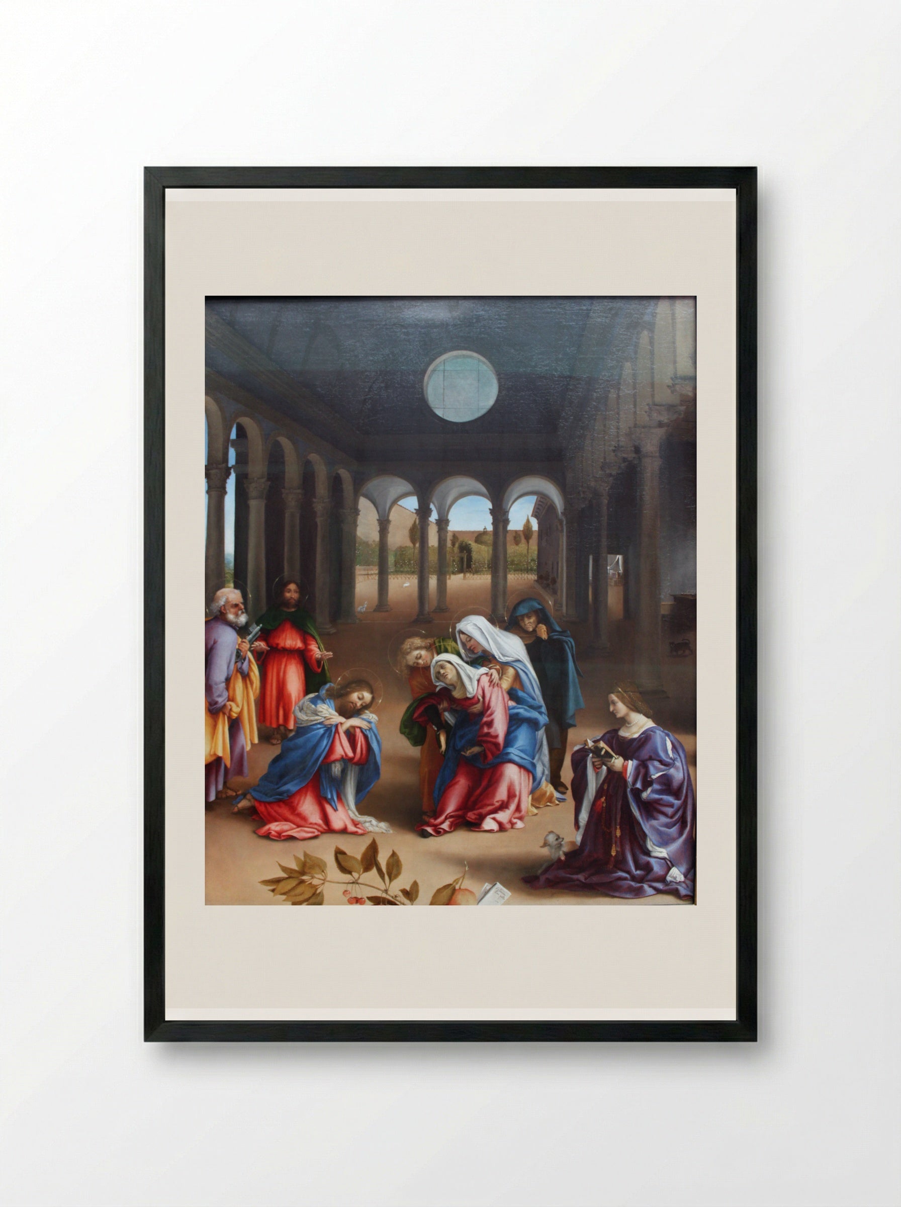 Christ Taking Leave of His Mother - Lorenzo Lotto - Framed Print Black