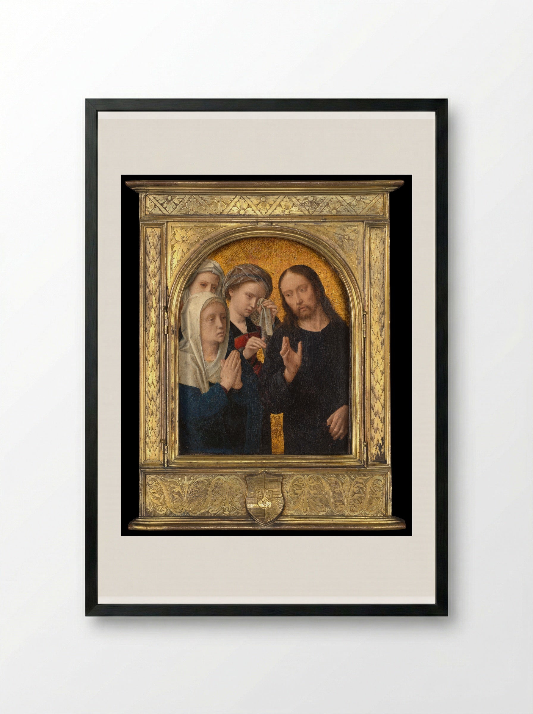 Christ Taking Leave of His Mother - Gerard David - Framed Print Black