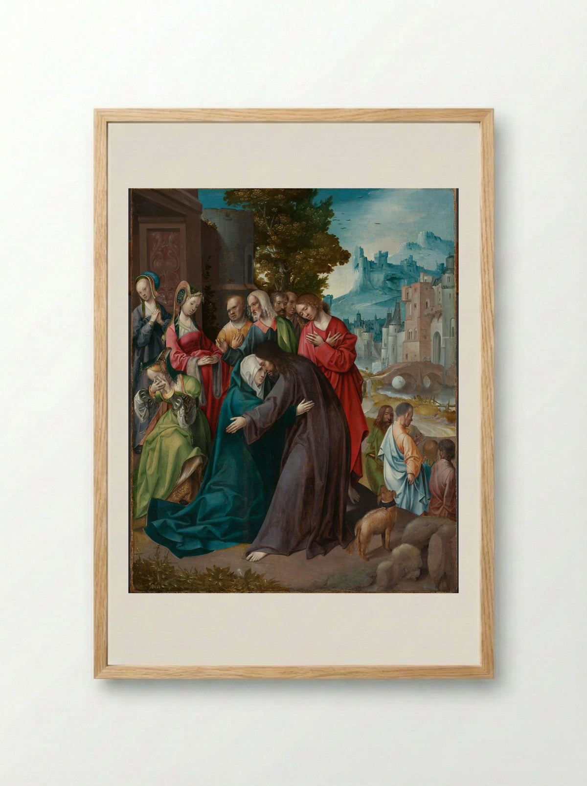 Christ Taking Leave of His Mother - Cornelis Engebrechtsz. - Framed Print Wood