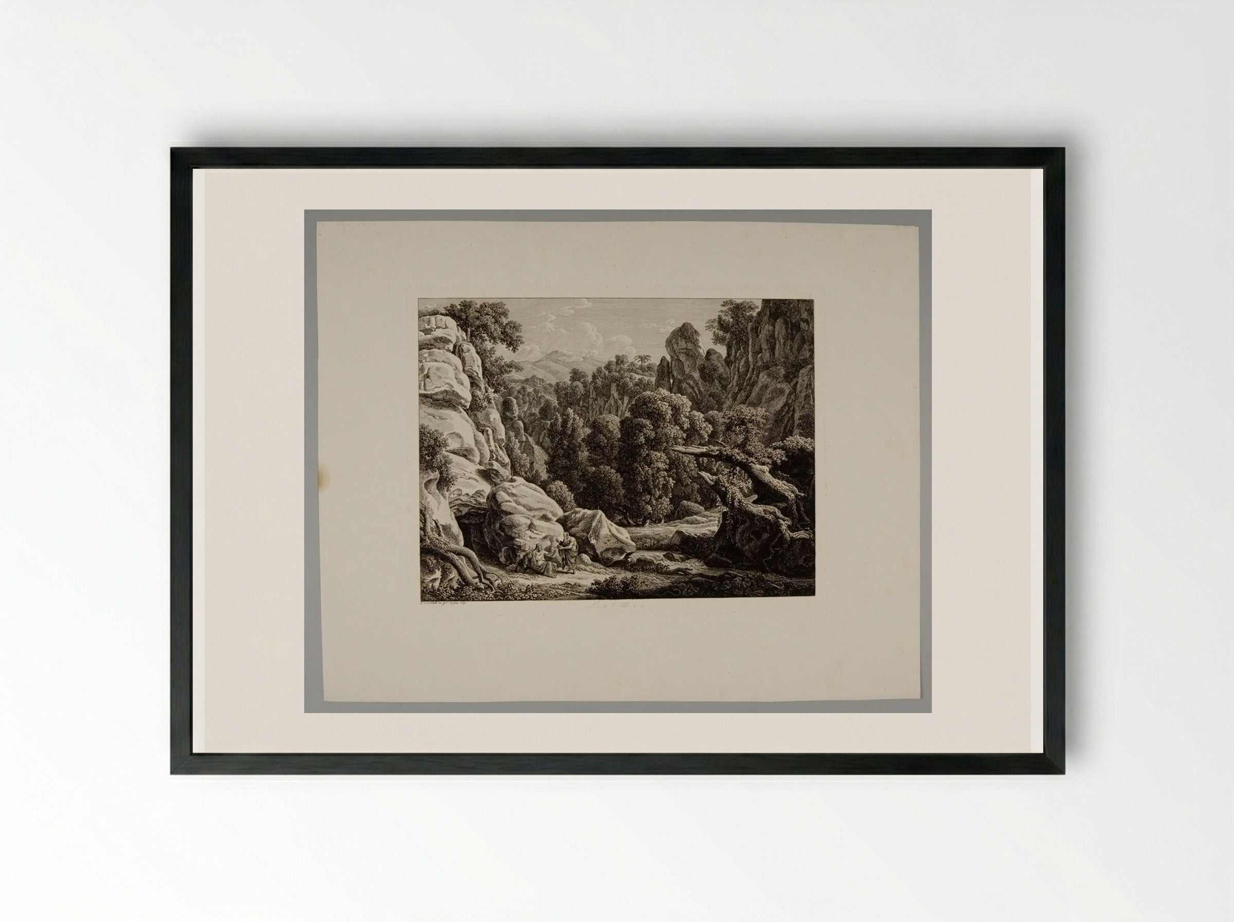 Christ Tempted - Johann Christian Reinhart - Framed Print Black