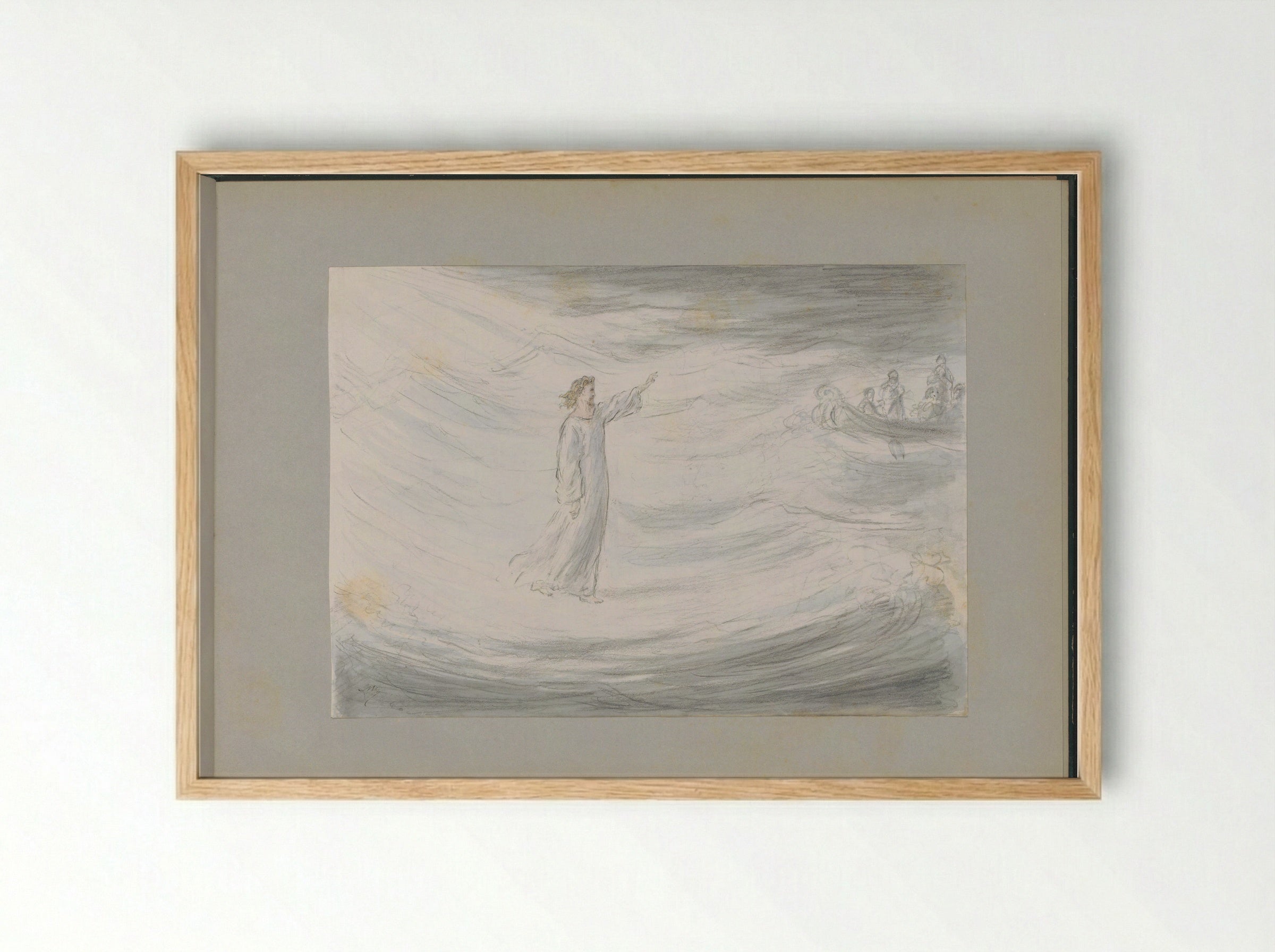Christ Walking on Water - Alexander Ver Huell - Framed Print Wood