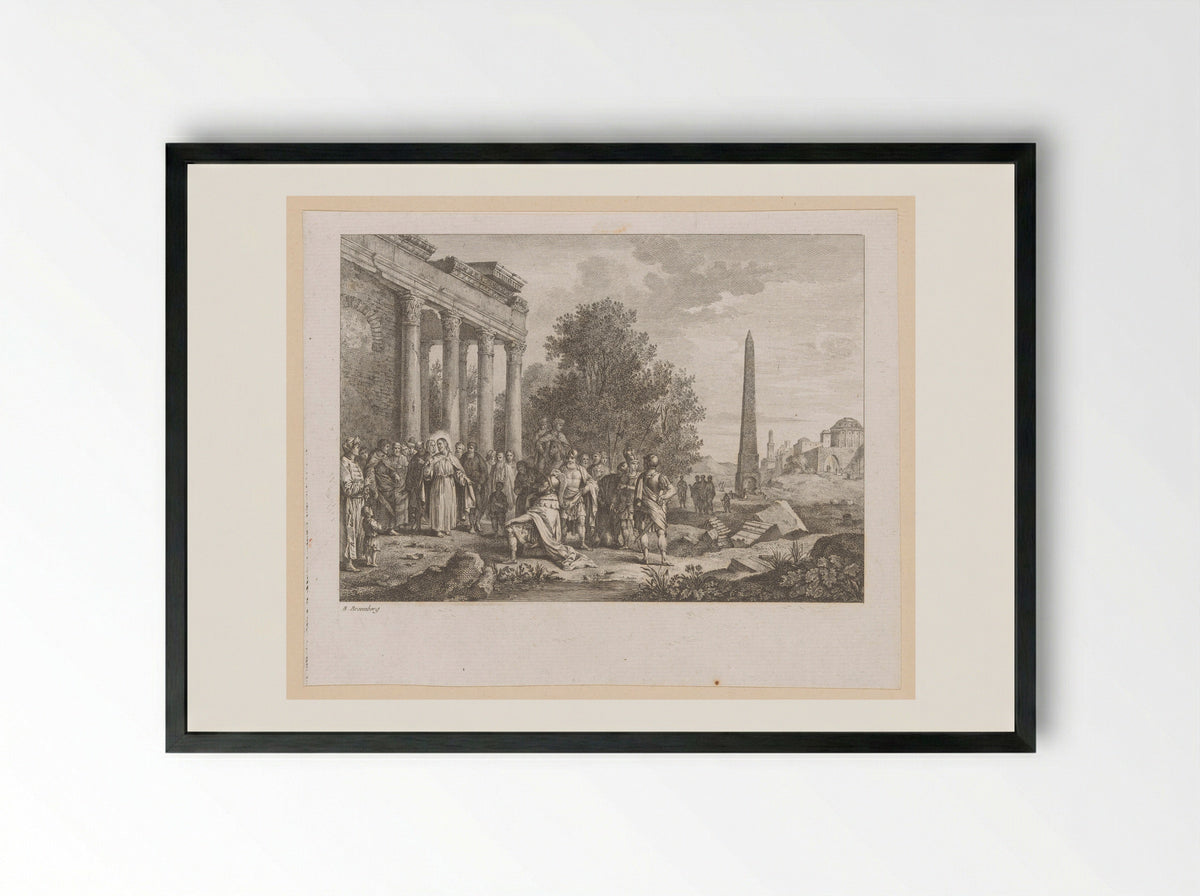 Christ and the Centurion of Capernaum - Pietro Antonio Martini - Framed Print Black