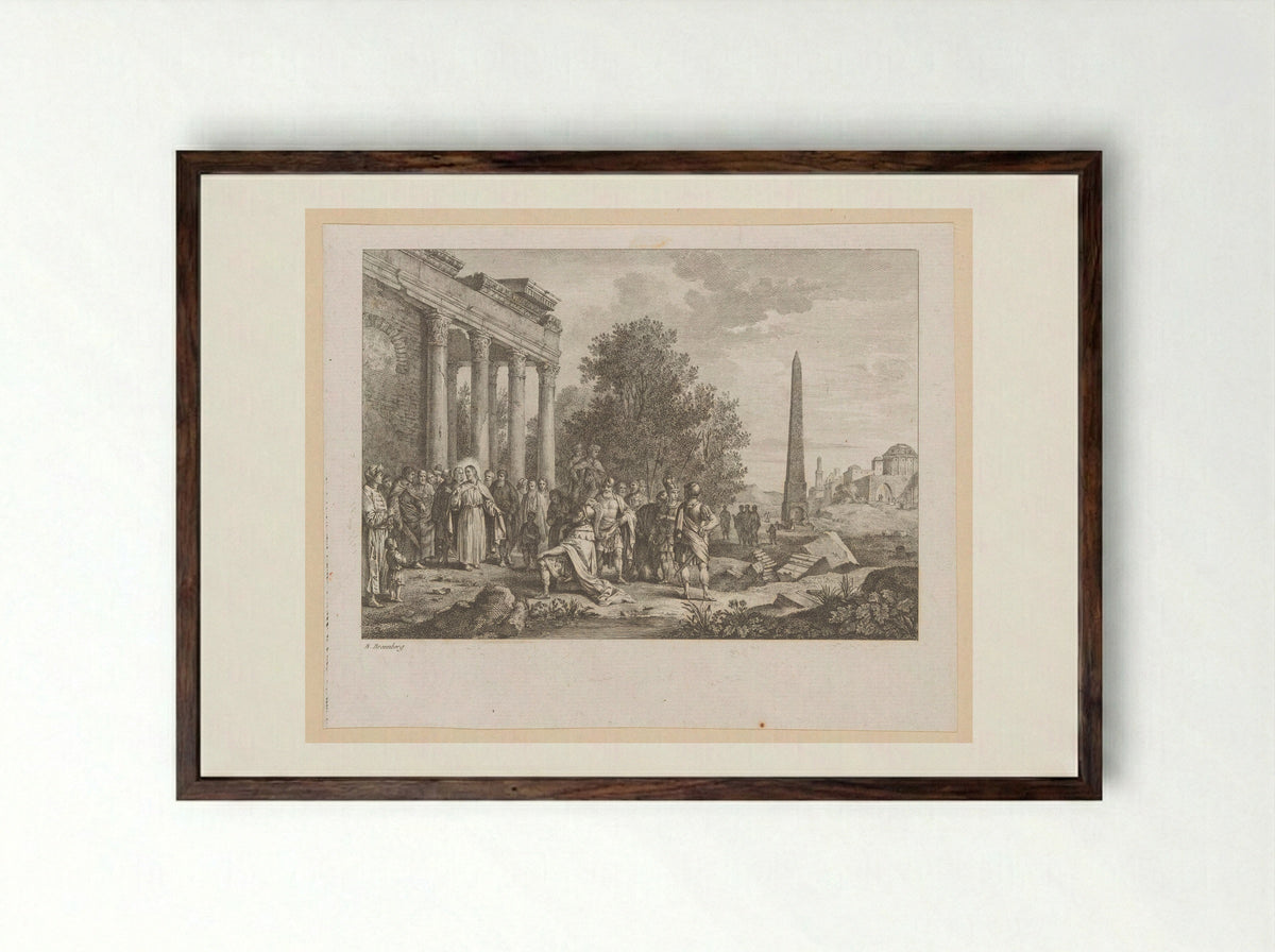 Christ and the Centurion of Capernaum - Pietro Antonio Martini - Framed Print Dark Wood
