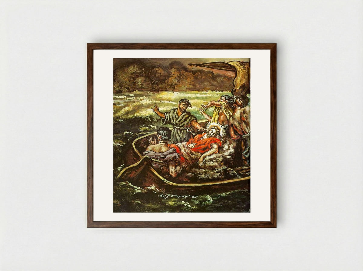 Christ and the Storm - Giorgio de Chirico - Framed Print Dark Wood