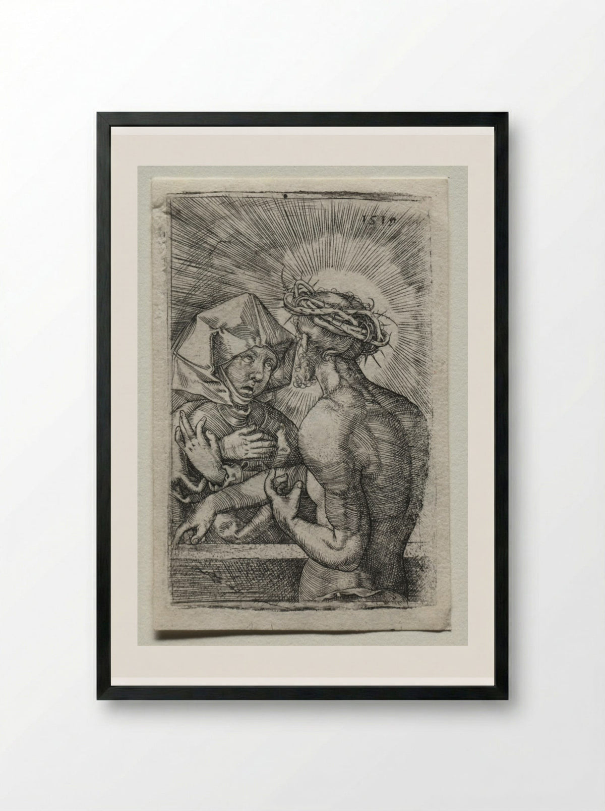 Christ and the Virgin - Hans Sebald Beham - Framed Print Black