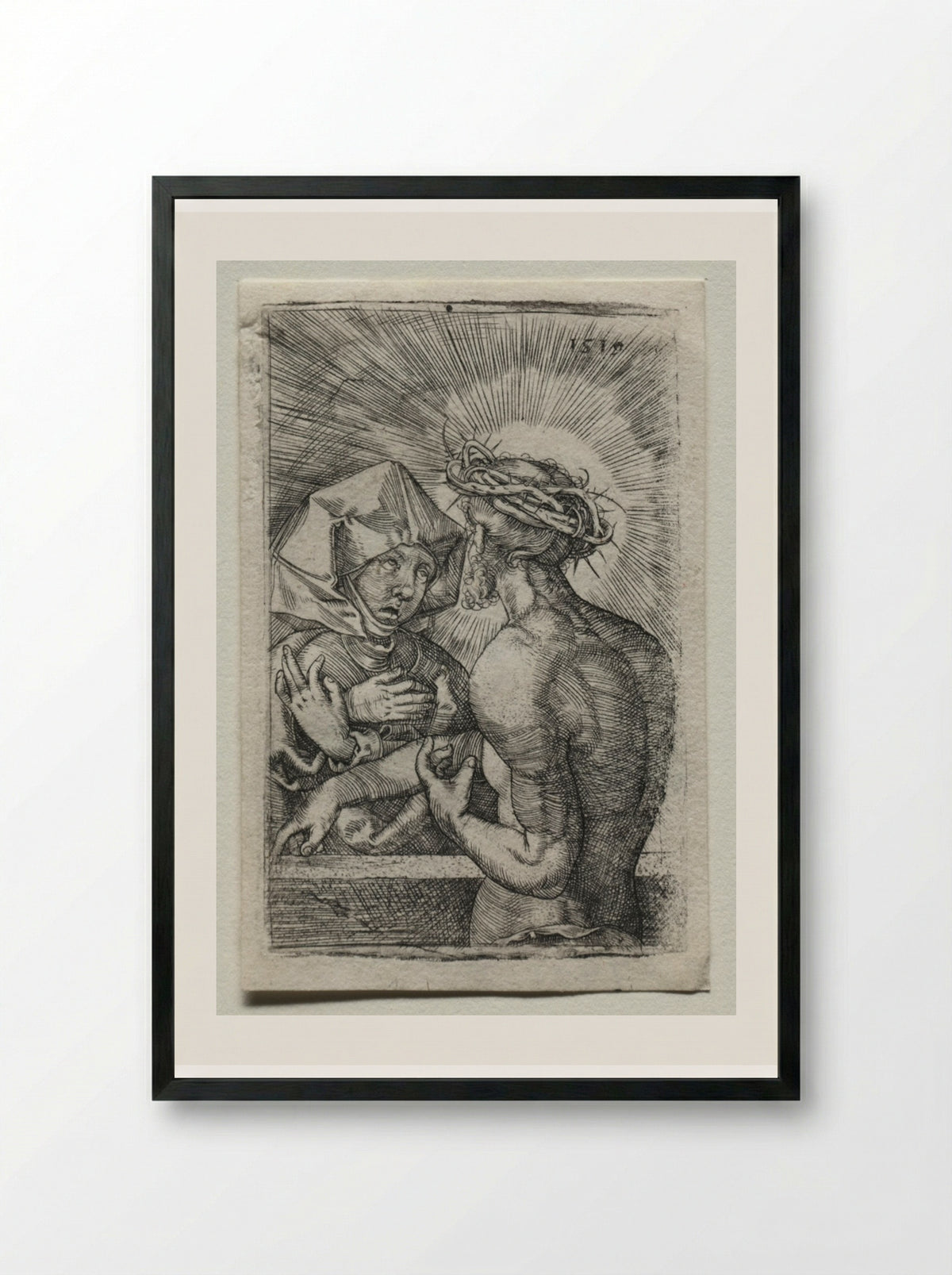 Christ and the Virgin - Hans Sebald Beham - Framed Print Black