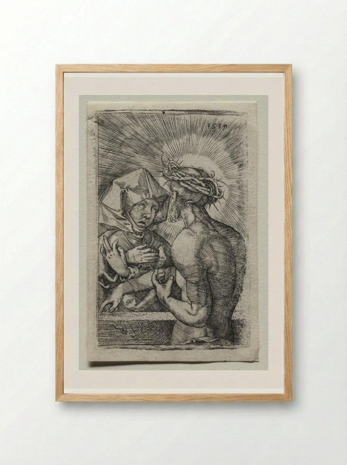 Christ and the Virgin - Hans Sebald Beham - Framed Print Wood