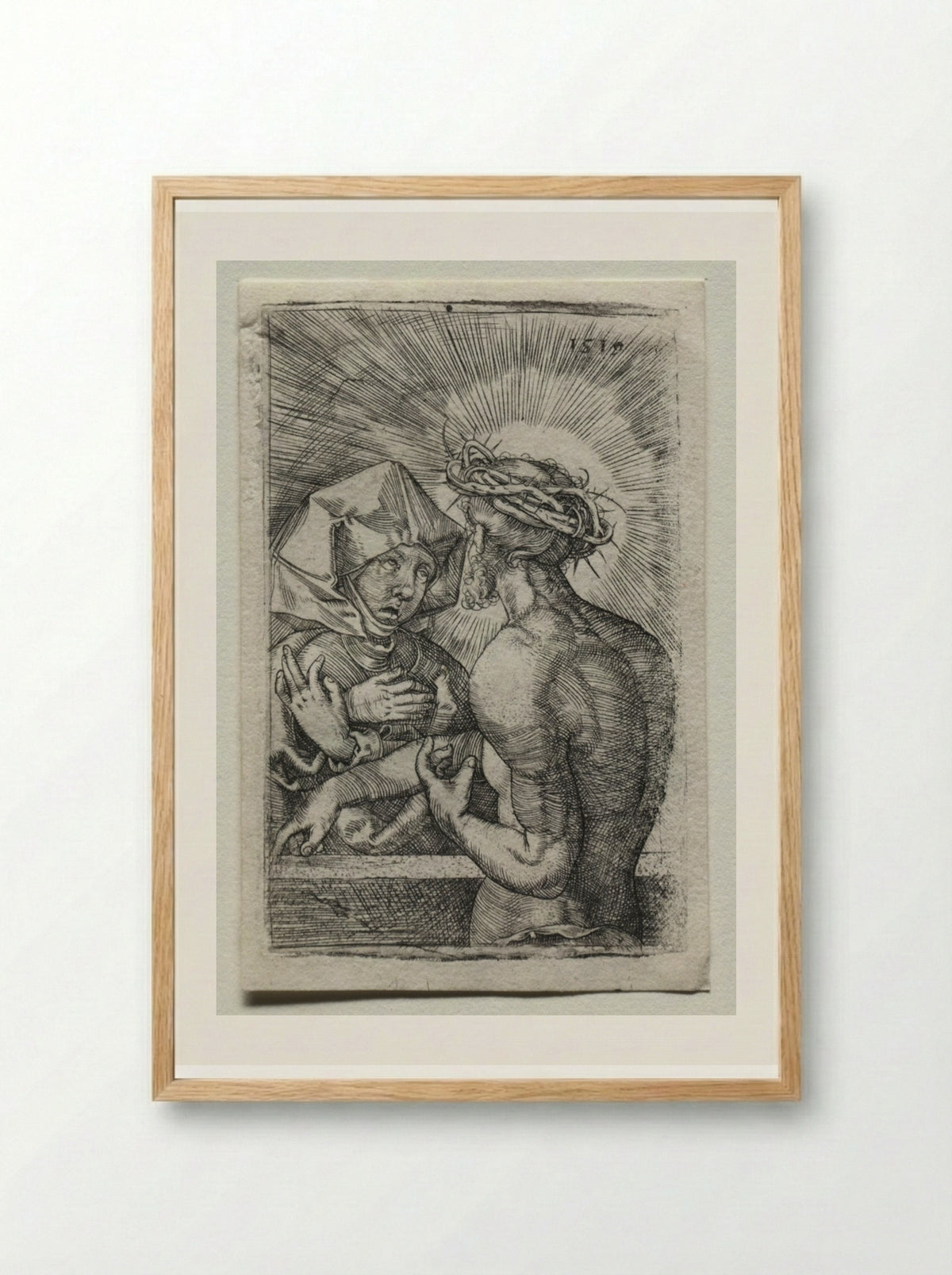 Christ and the Virgin - Hans Sebald Beham - Framed Print Wood