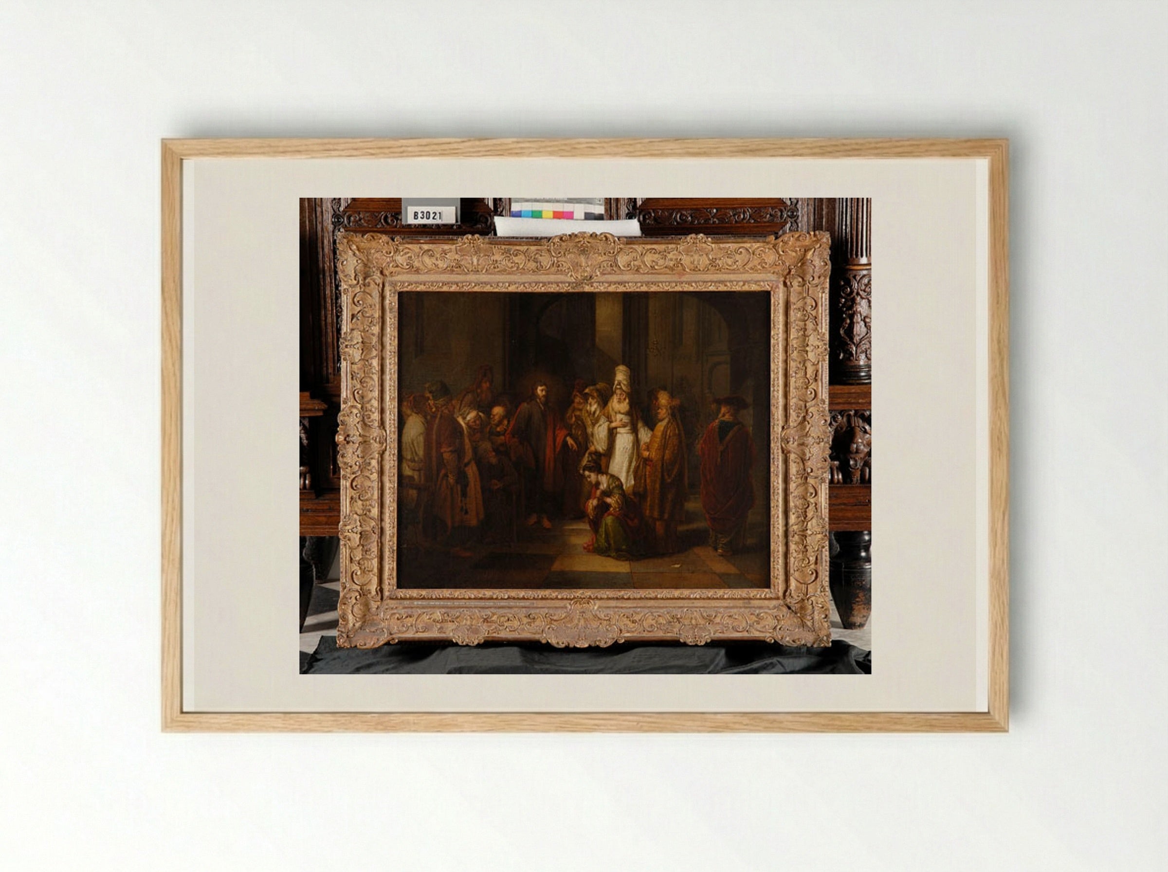 Christ and the Woman Taken in Adultery - Gerbrand van den Eeckhout - Framed Print Wood