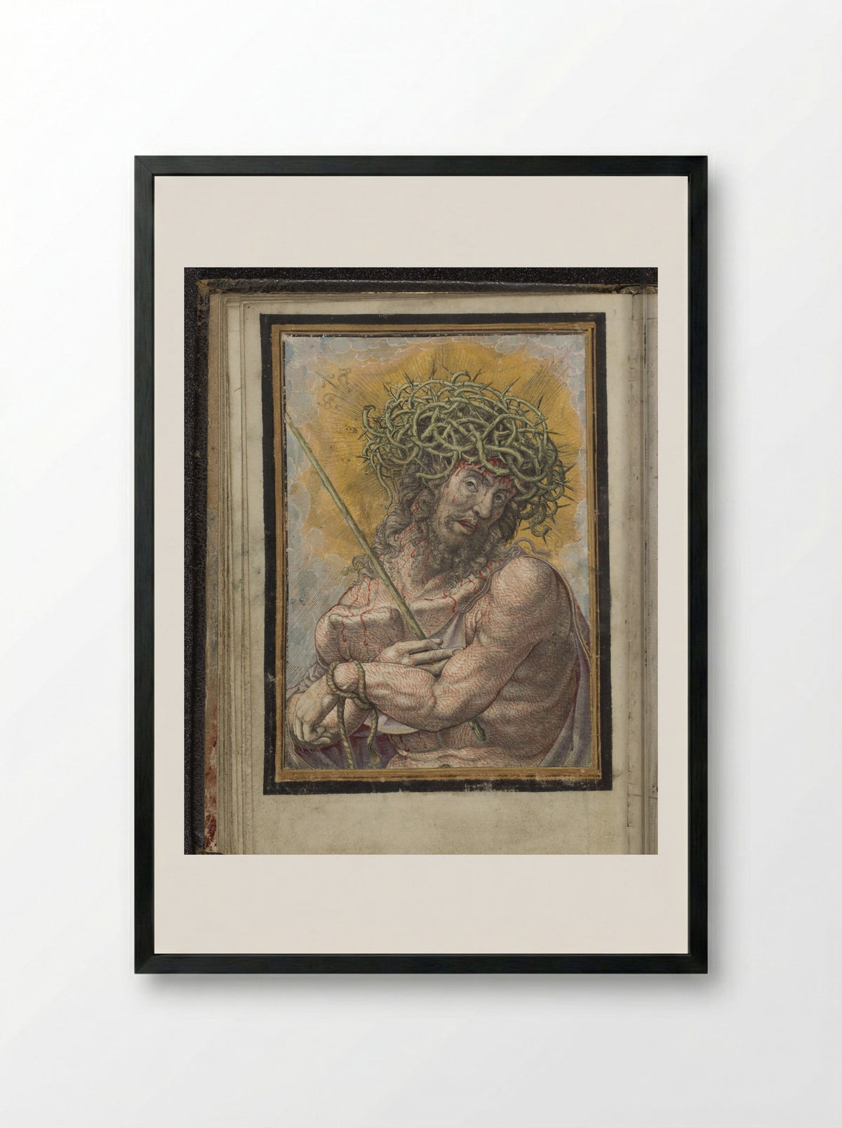 Christ as the Man of Sorrows - Frans Crabbe van Espleghem - Framed Print Black
