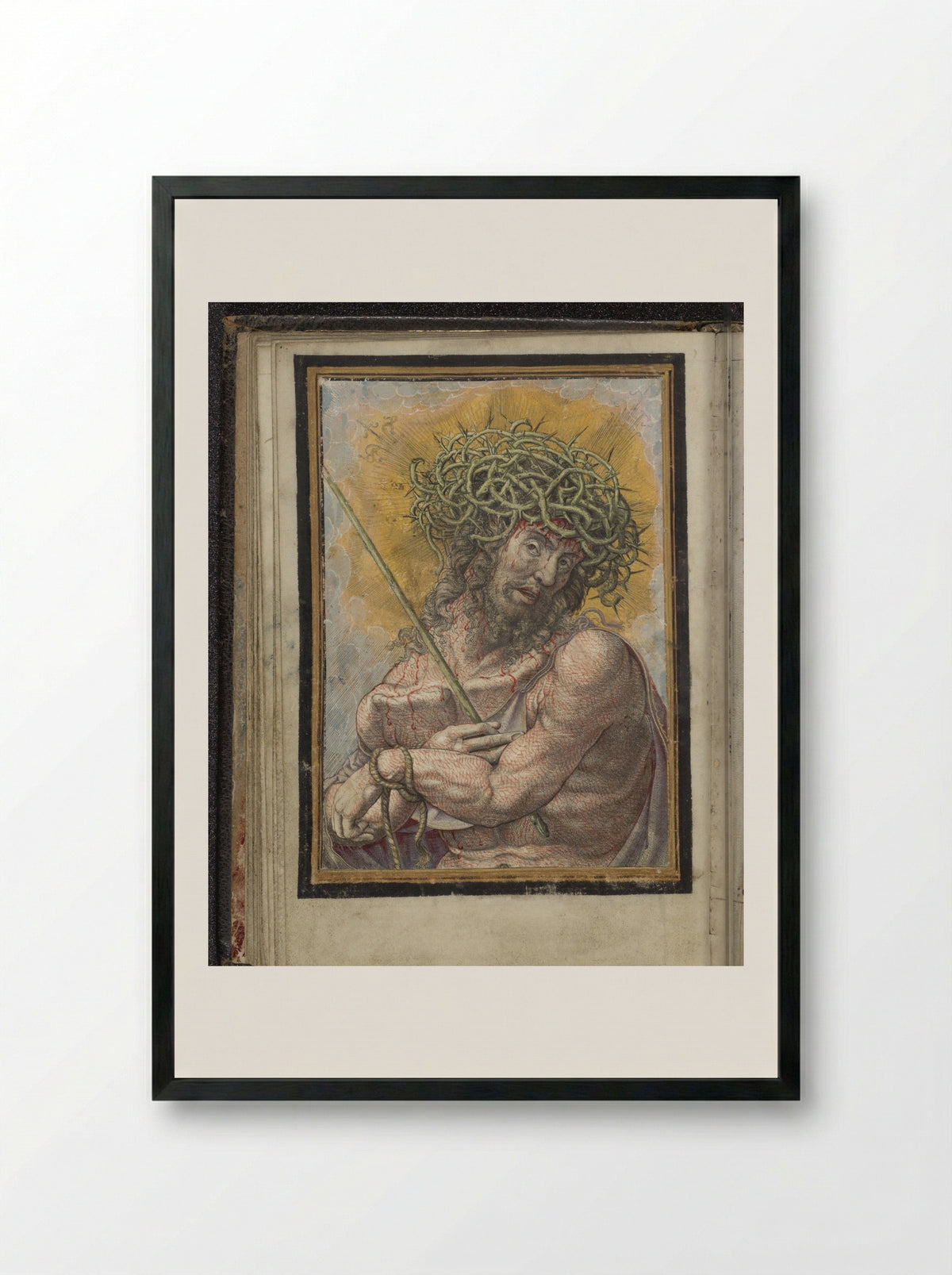 Christ as the Man of Sorrows - Frans Crabbe van Espleghem - Framed Print Black
