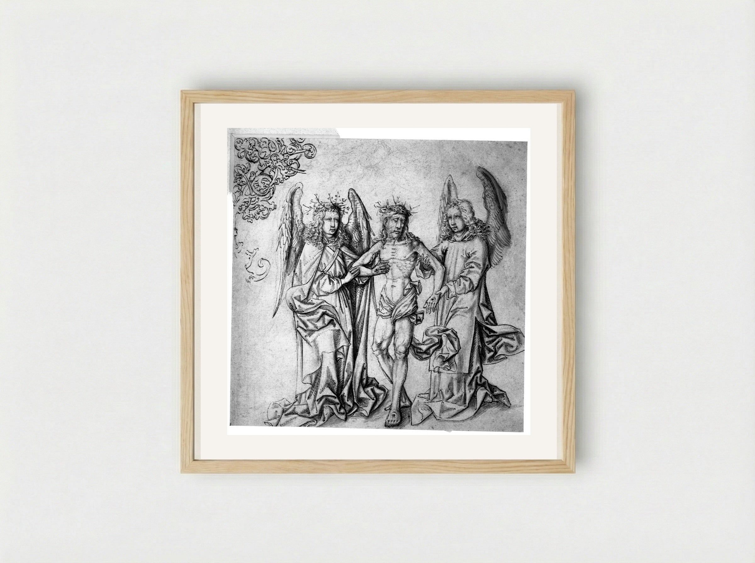 Christ as the Man of Sorrows - Martin Schongauer - Framed Print Wood