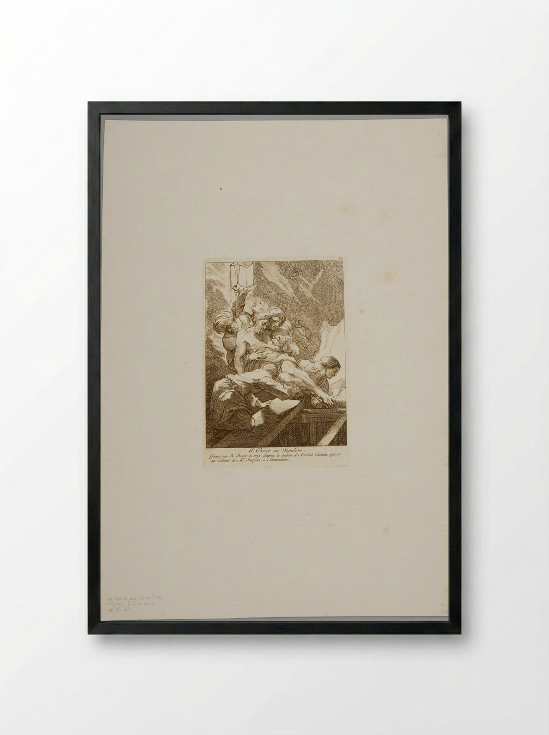 Christ at the Sepulchre - Bernard Picart - Framed Print Black