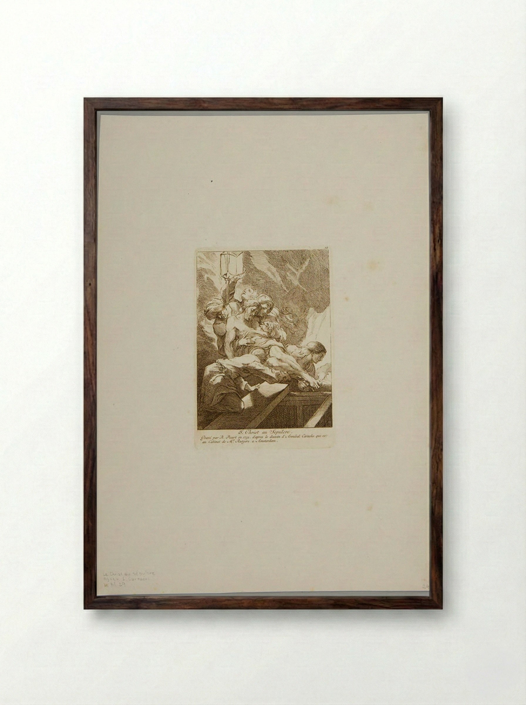 Christ at the Sepulchre - Bernard Picart - Framed Print Dark Wood