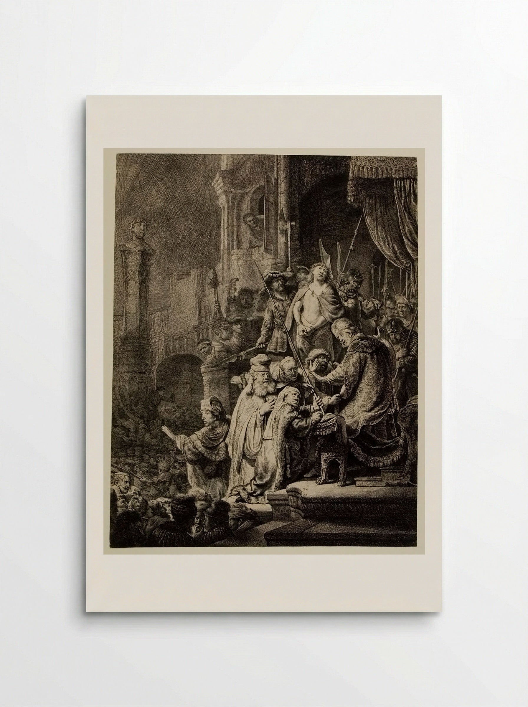 Christ before Pilate: Large Plate - Rembrandt Harmensz. van Rijn - Poster