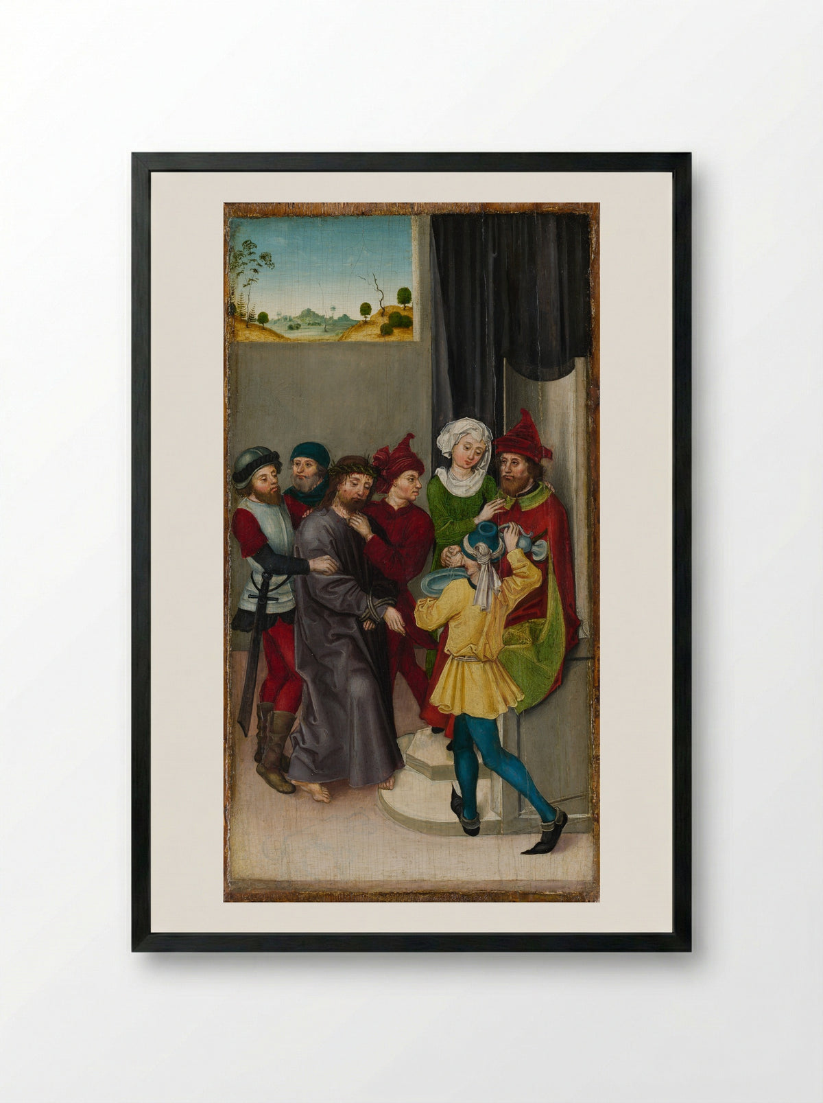 Christ before Pilate - Ludwig Schongauer - Framed Print Black