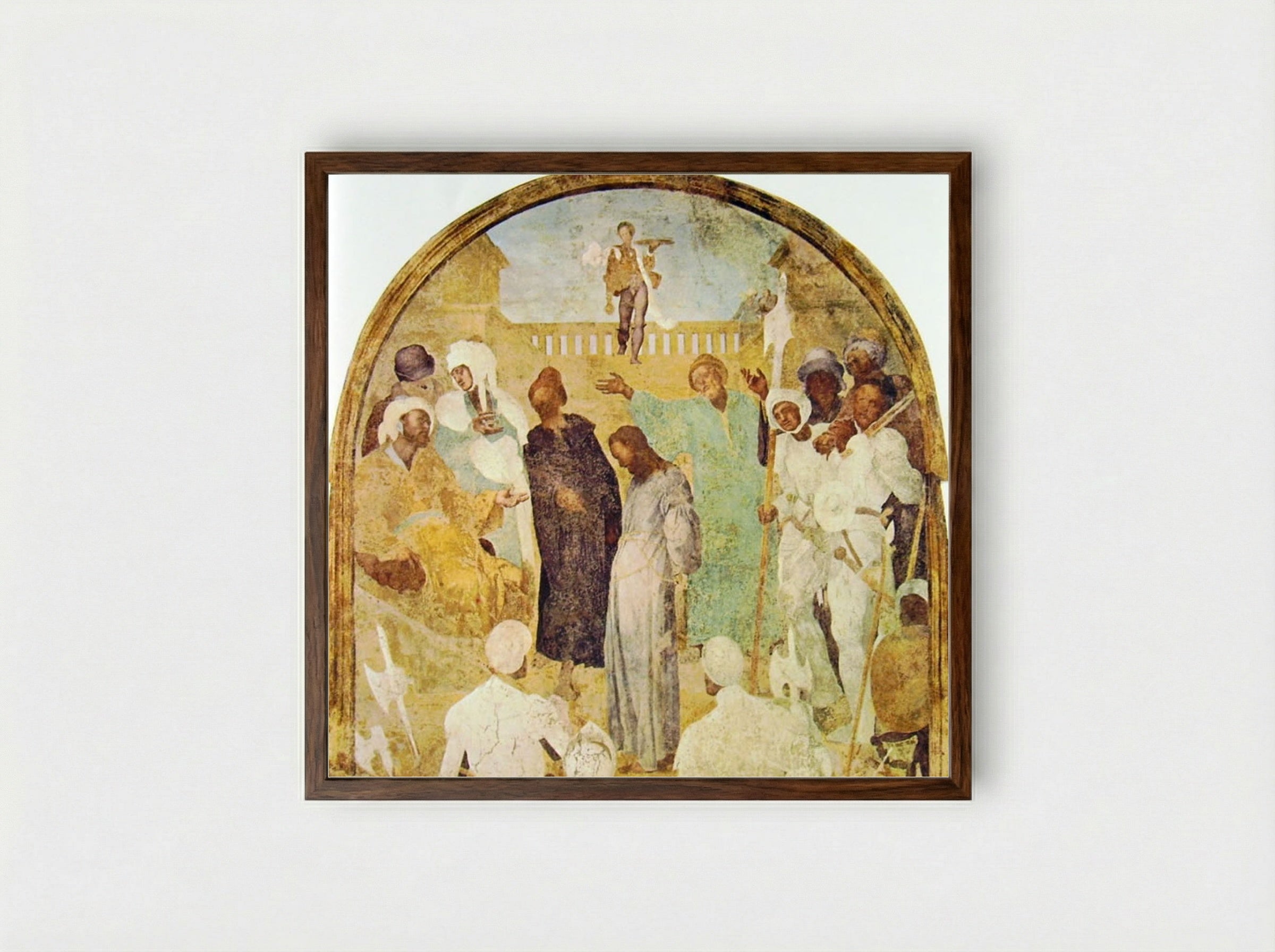 Christ before Pilate - Jacopo Pontormo - Framed Print Dark Wood