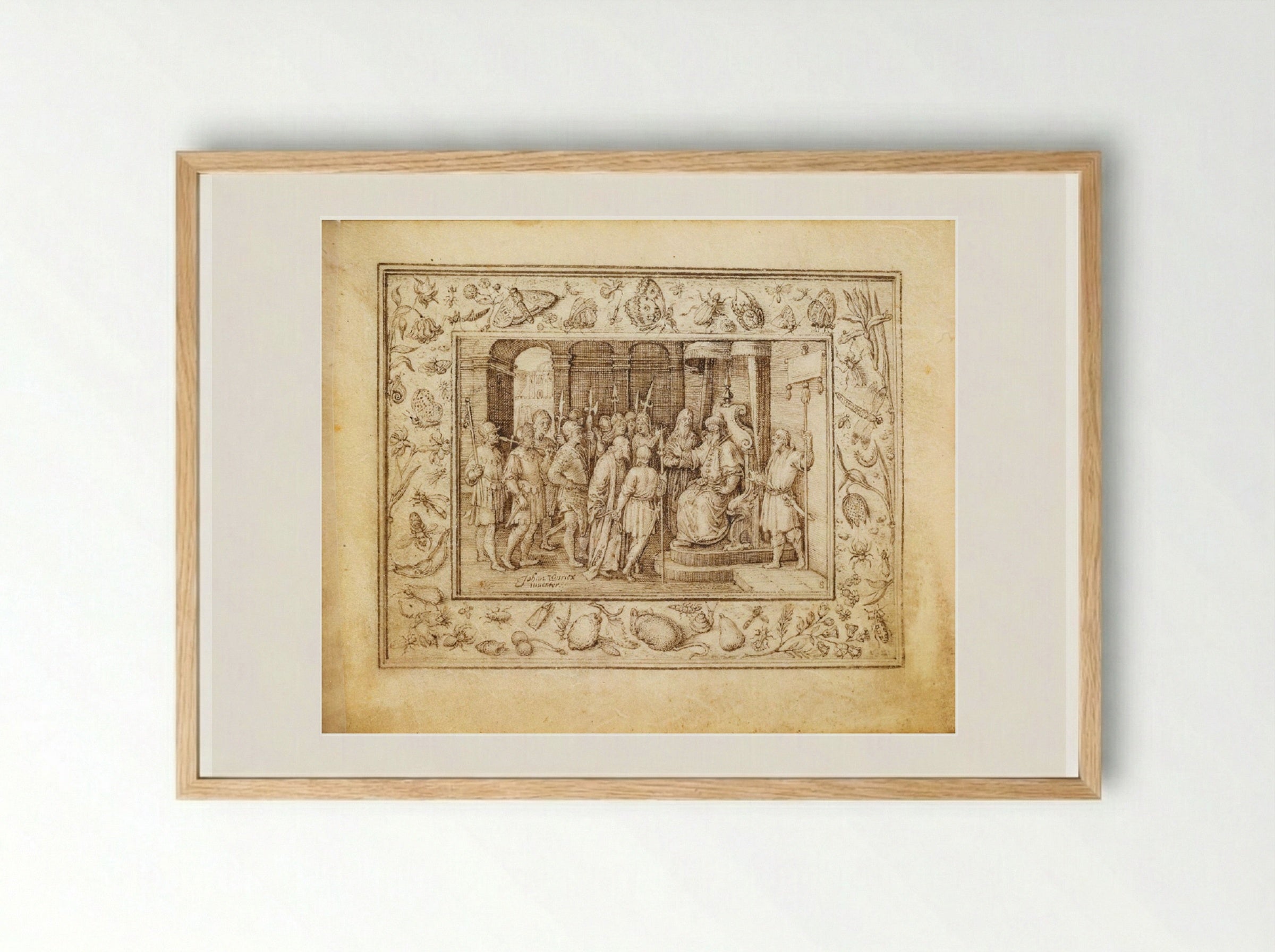 Christ before Pilate - Johannes Wierix - Framed Print Wood