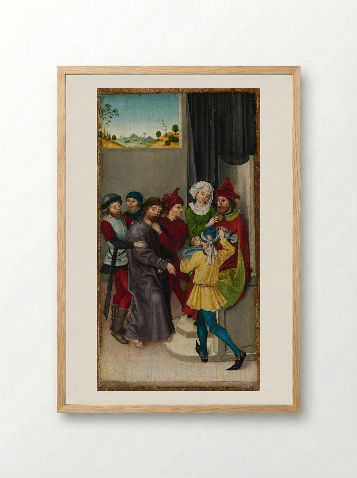 Christ before Pilate - Ludwig Schongauer - Framed Print Wood