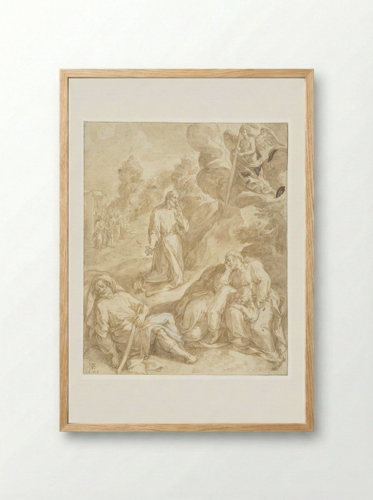 Christ in Gethsemane - Chrispijn van den Broeck - Framed Print Wood