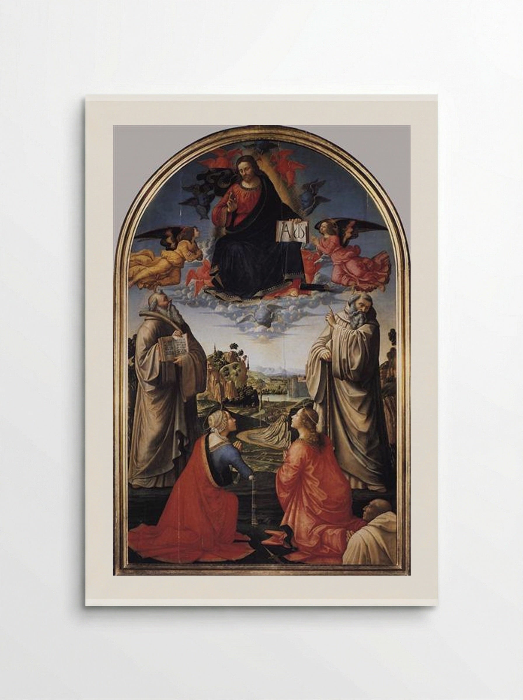 Christ in Glory with St. Benedict, St. Romuald, St. Attinia, St. Grecinia and the donor, abbot Buonvicini - Domenico Ghirlandaio - Poster