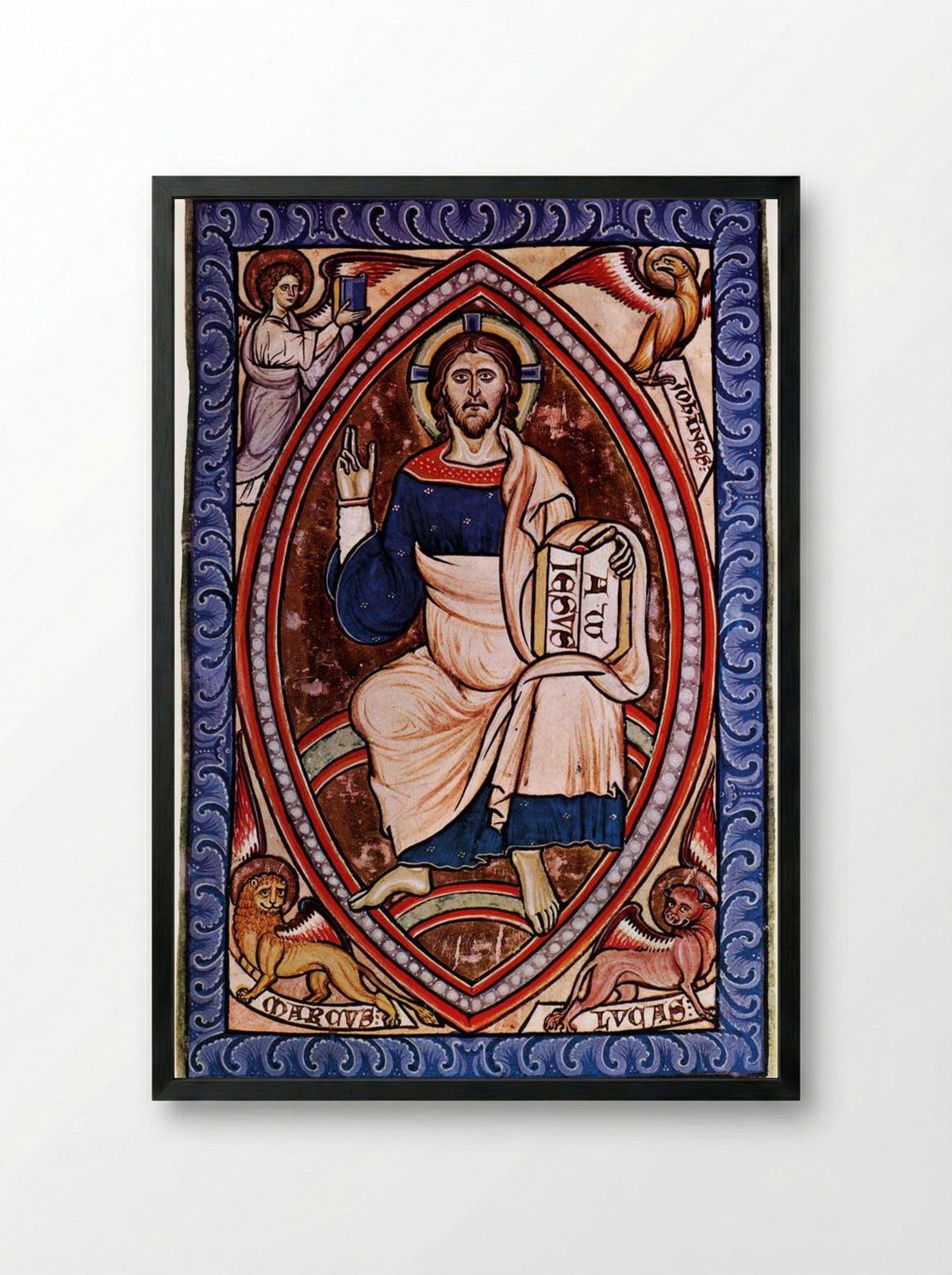 Christ in Glory - Russian School - Framed Print Black