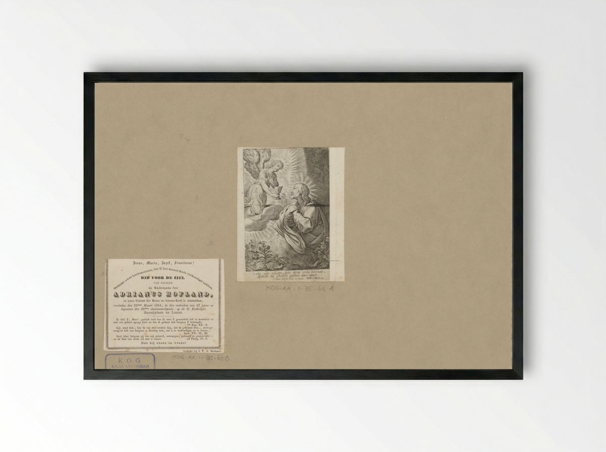 Christ in the Garden of Gethsemane - Fine Art Print - Framed Print Black