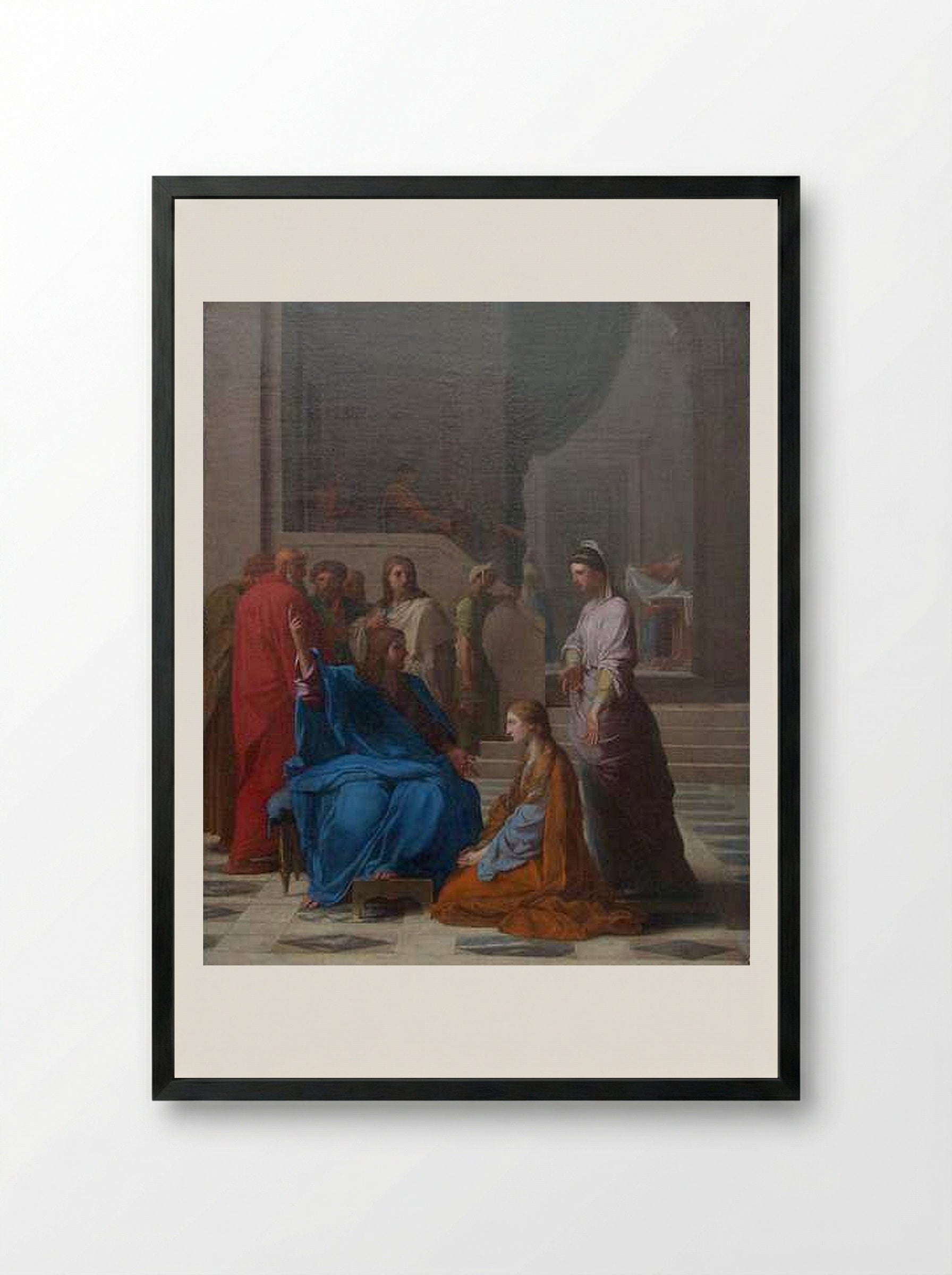 Christ in the House of Martha and Mary - Eustache Le Sueur - Framed Print Black