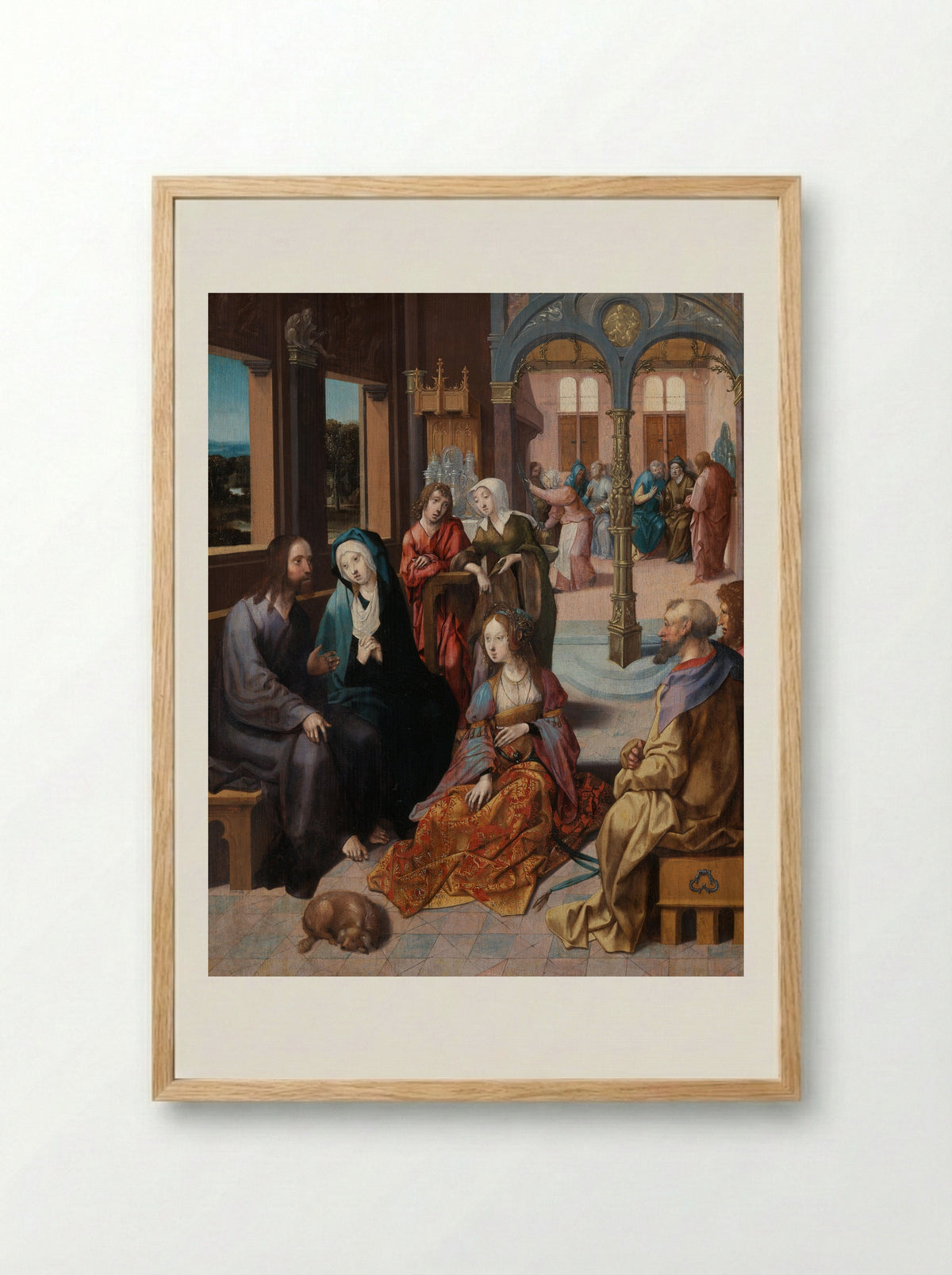 Christ in the House of Martha and Mary - Cornelis Engebrechtsz. - Framed Print Wood
