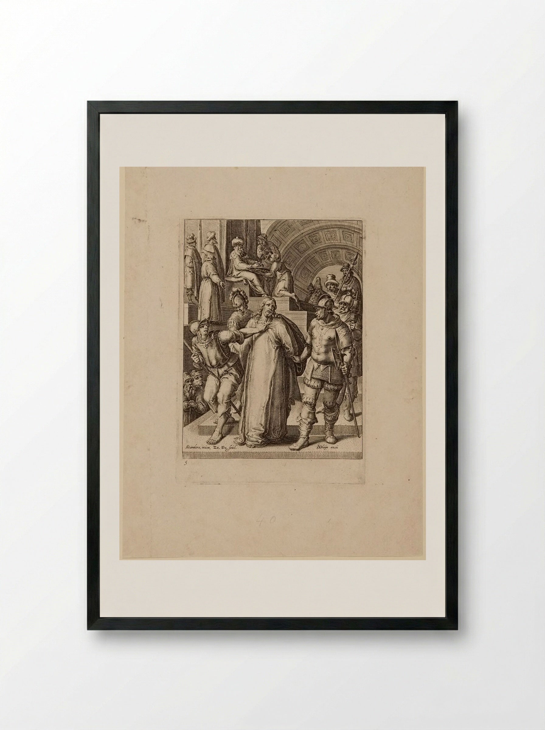 Christ led away from Pilate - Zacharias Dolendo - Framed Print Black