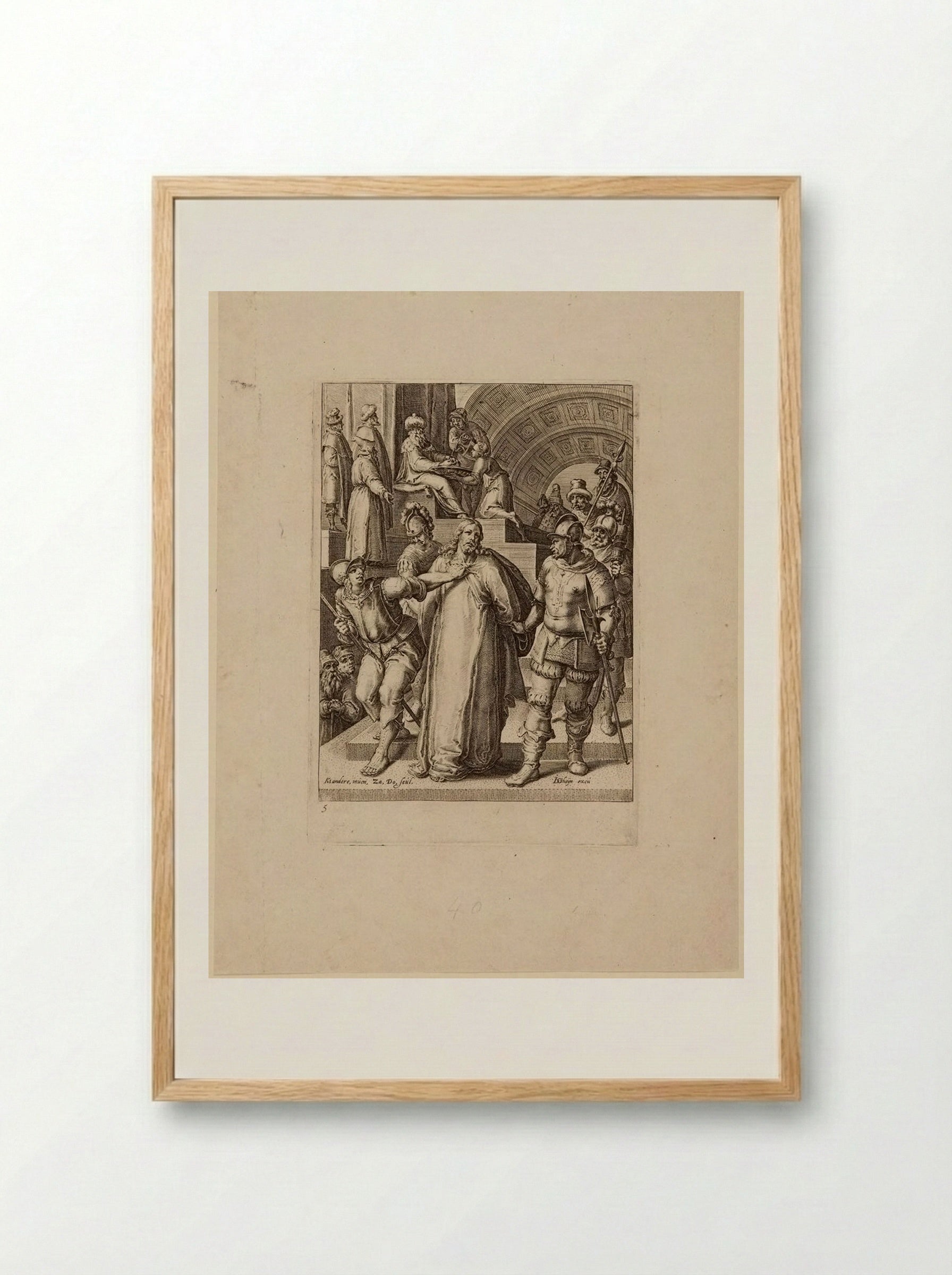 Christ led away from Pilate - Zacharias Dolendo - Framed Print Wood