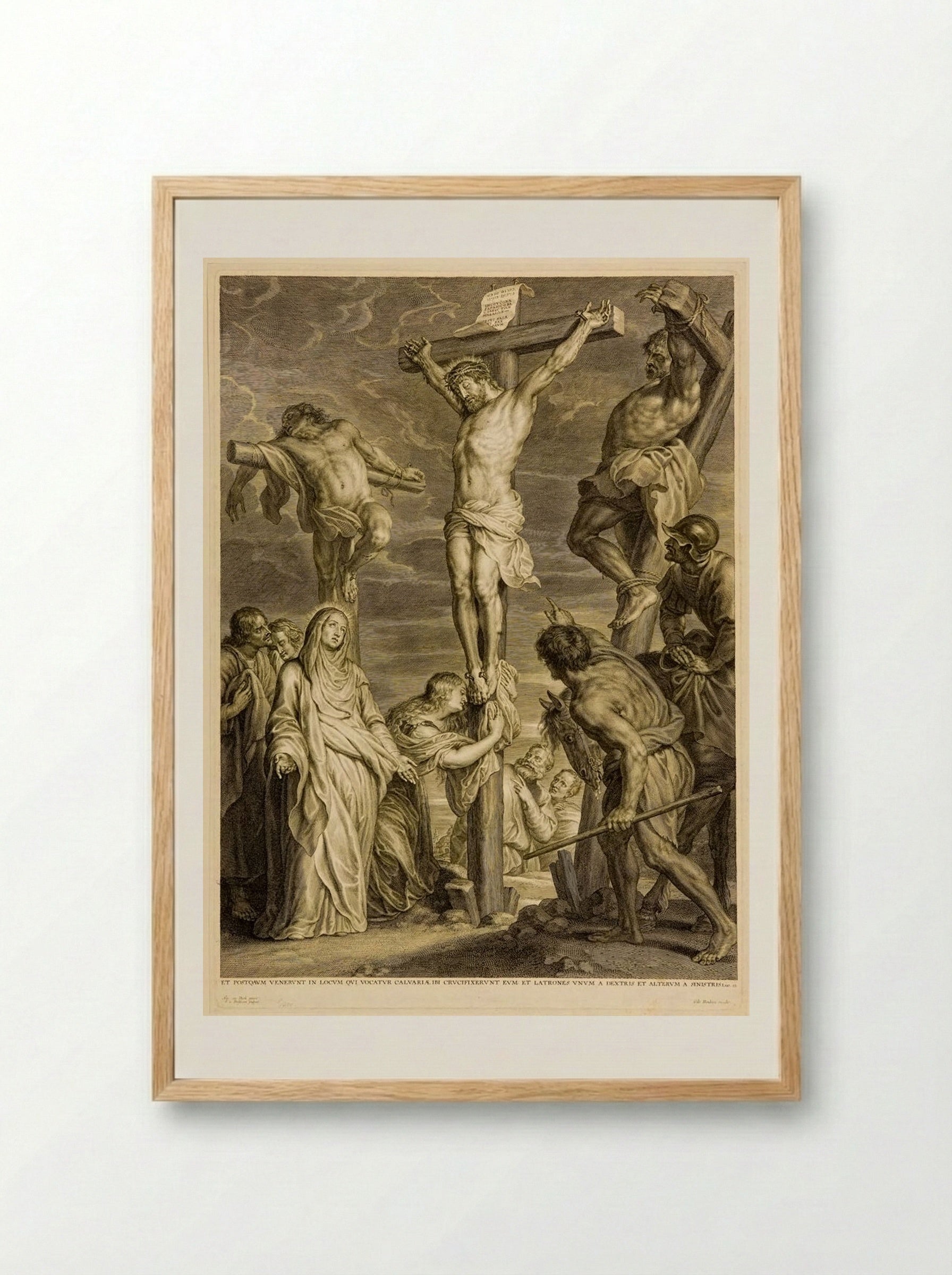 Christ on the Cross between the Two Thieves - Schelte Adamsz. Bolswert - Framed Print Wood