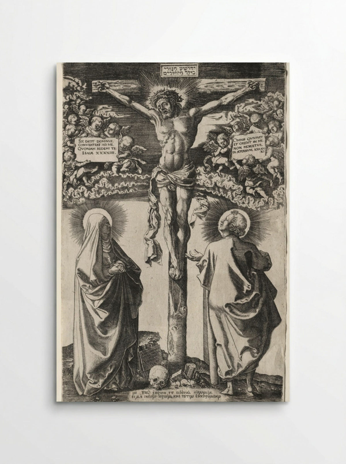 Christ on the Cross between the Virgin and St. John - Hans Brosamer - Poster