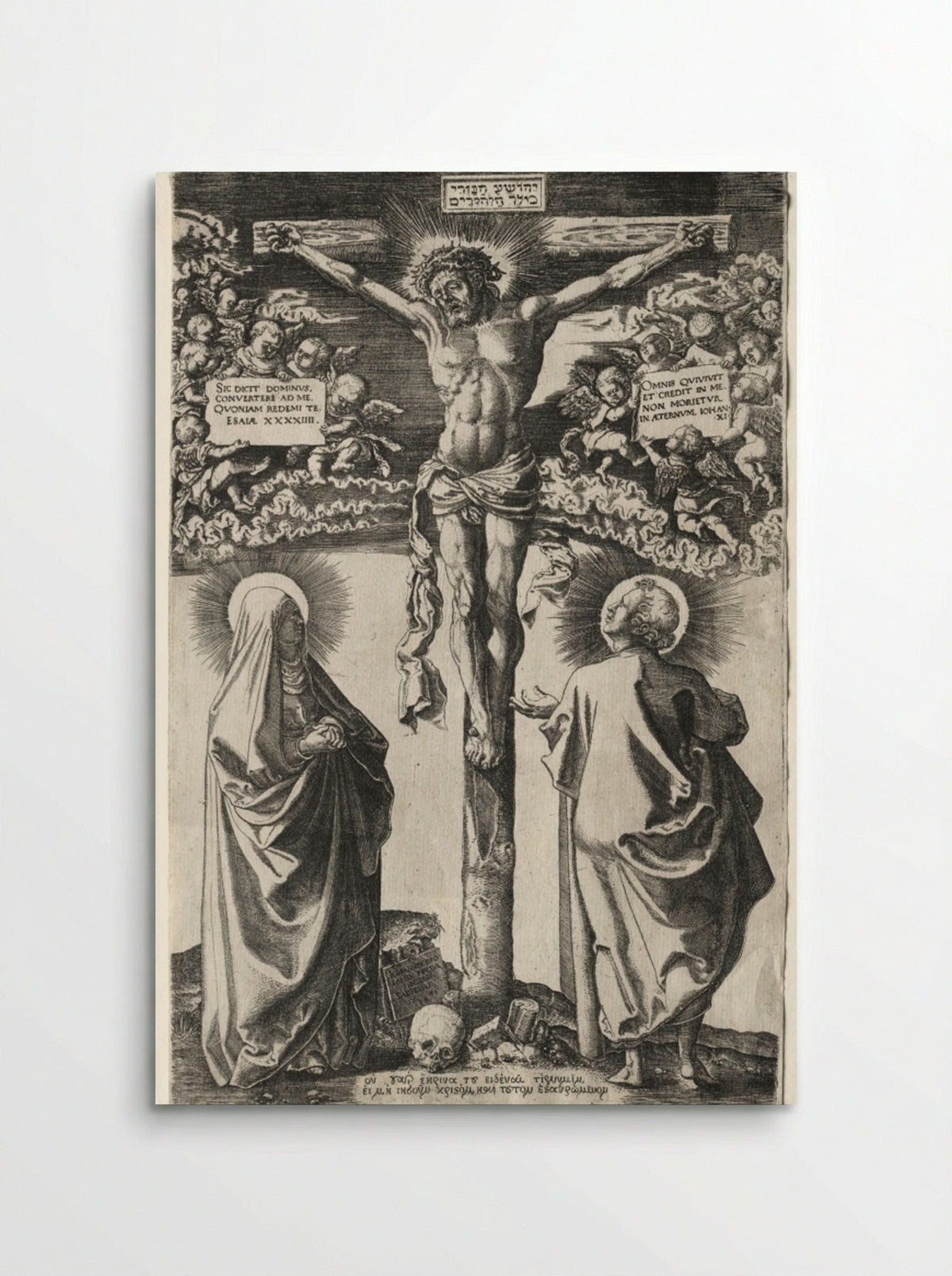 Christ on the Cross between the Virgin and St. John - Hans Brosamer - Poster