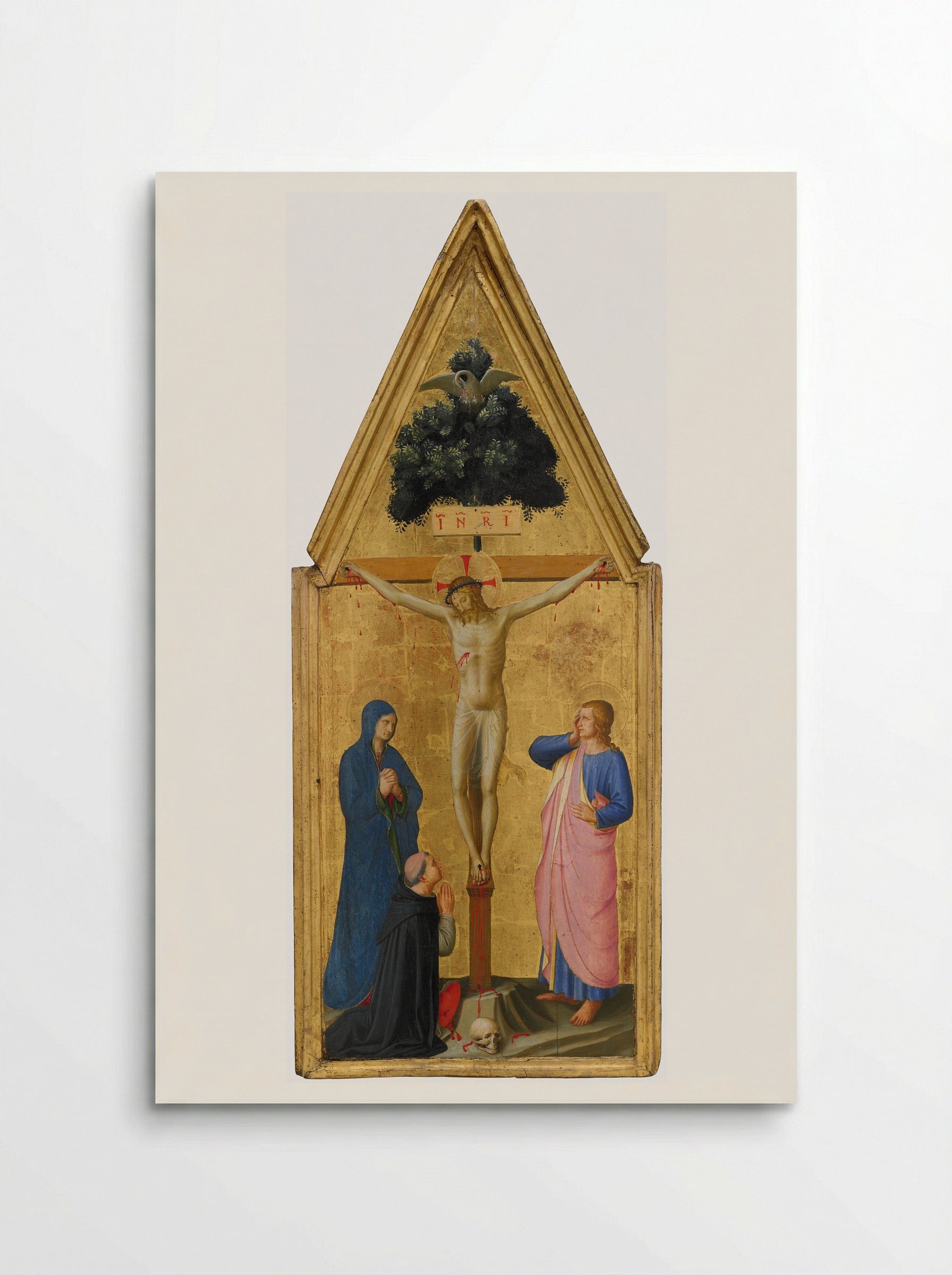 Christ on the Cross, the Virgin, Saint John the Evangelist, and Cardinal Torquemada - Fra Angelico - Poster