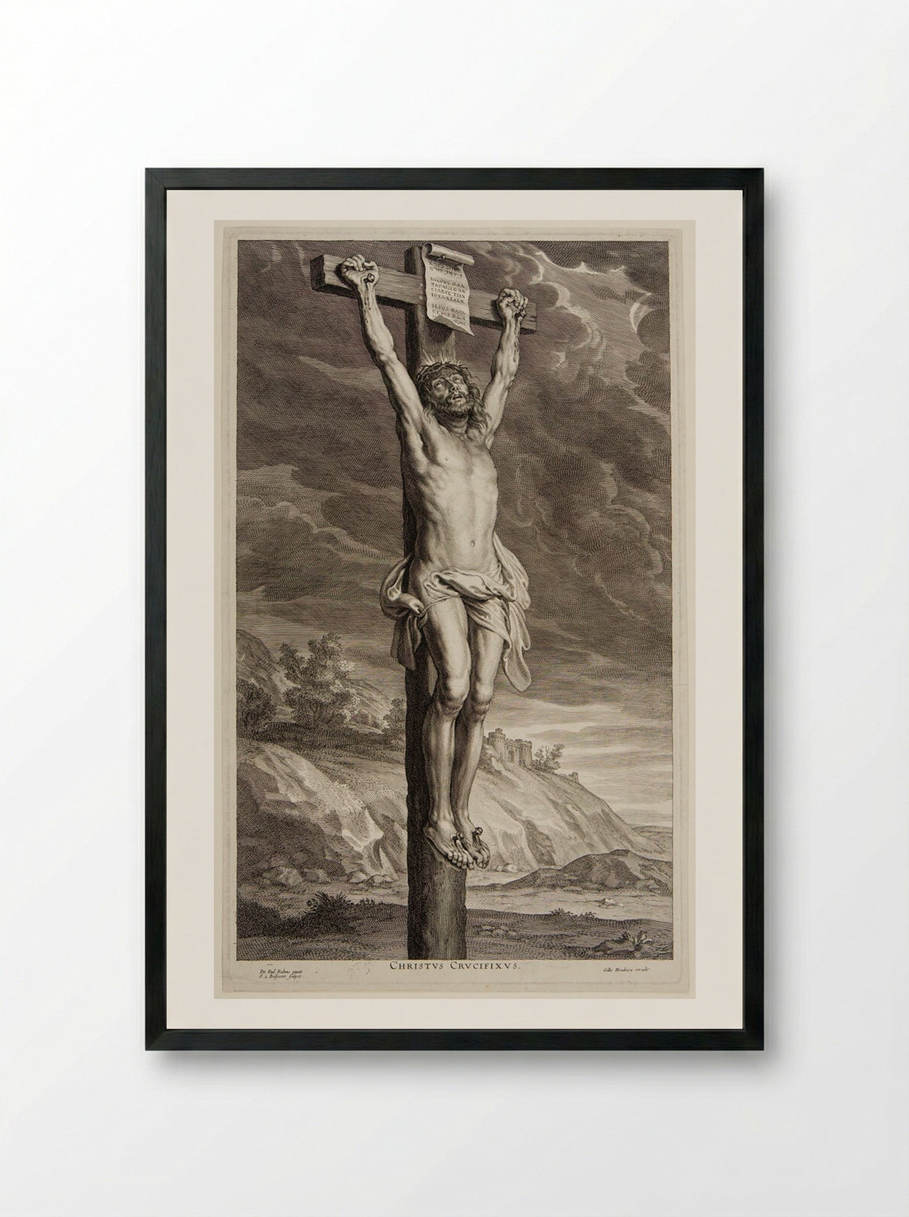 Christ on the Cross - Schelte Adamsz. Bolswert - Framed Print Black