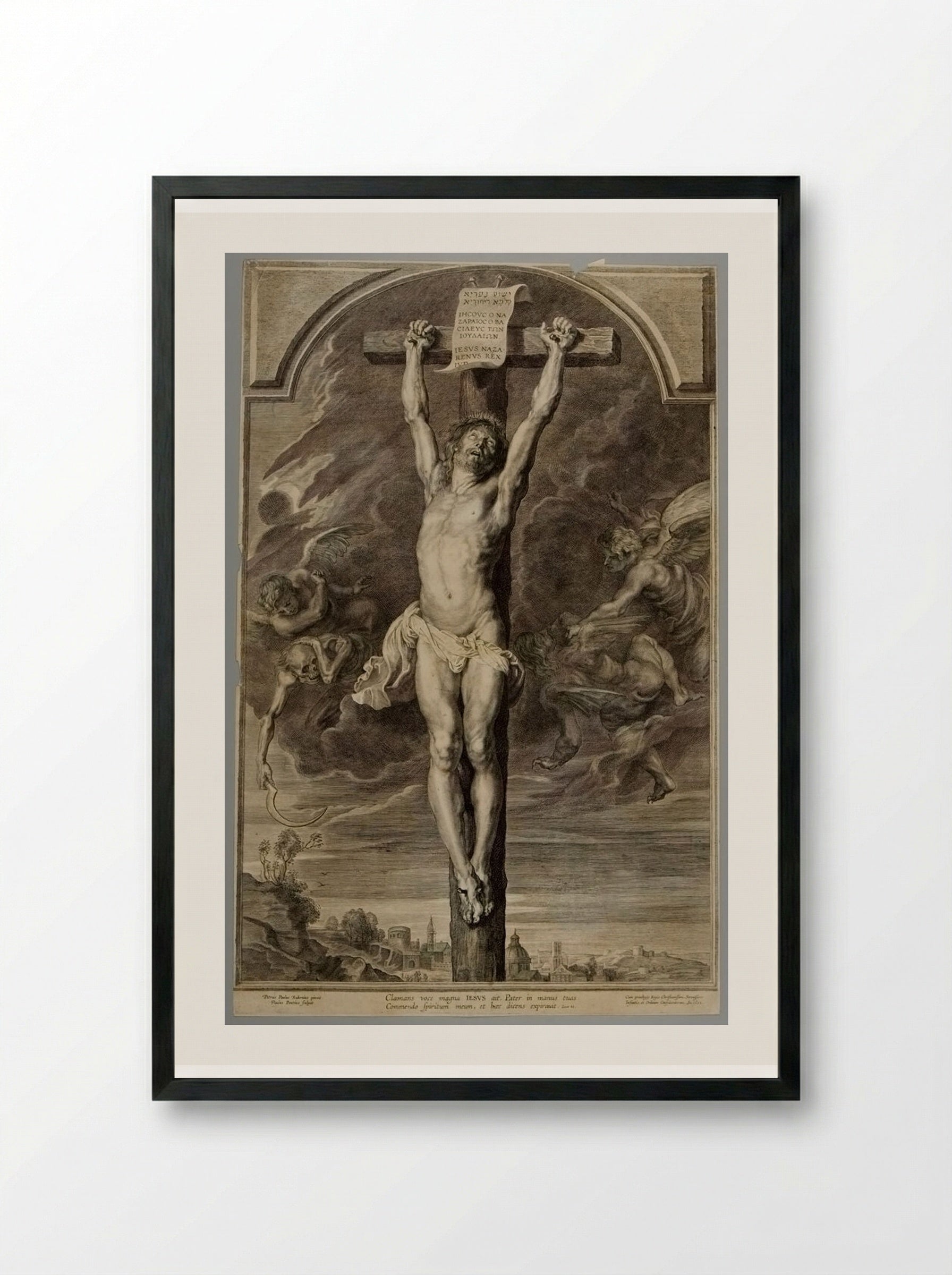 Christ on the Cross - Paulus Pontius - Framed Print Black