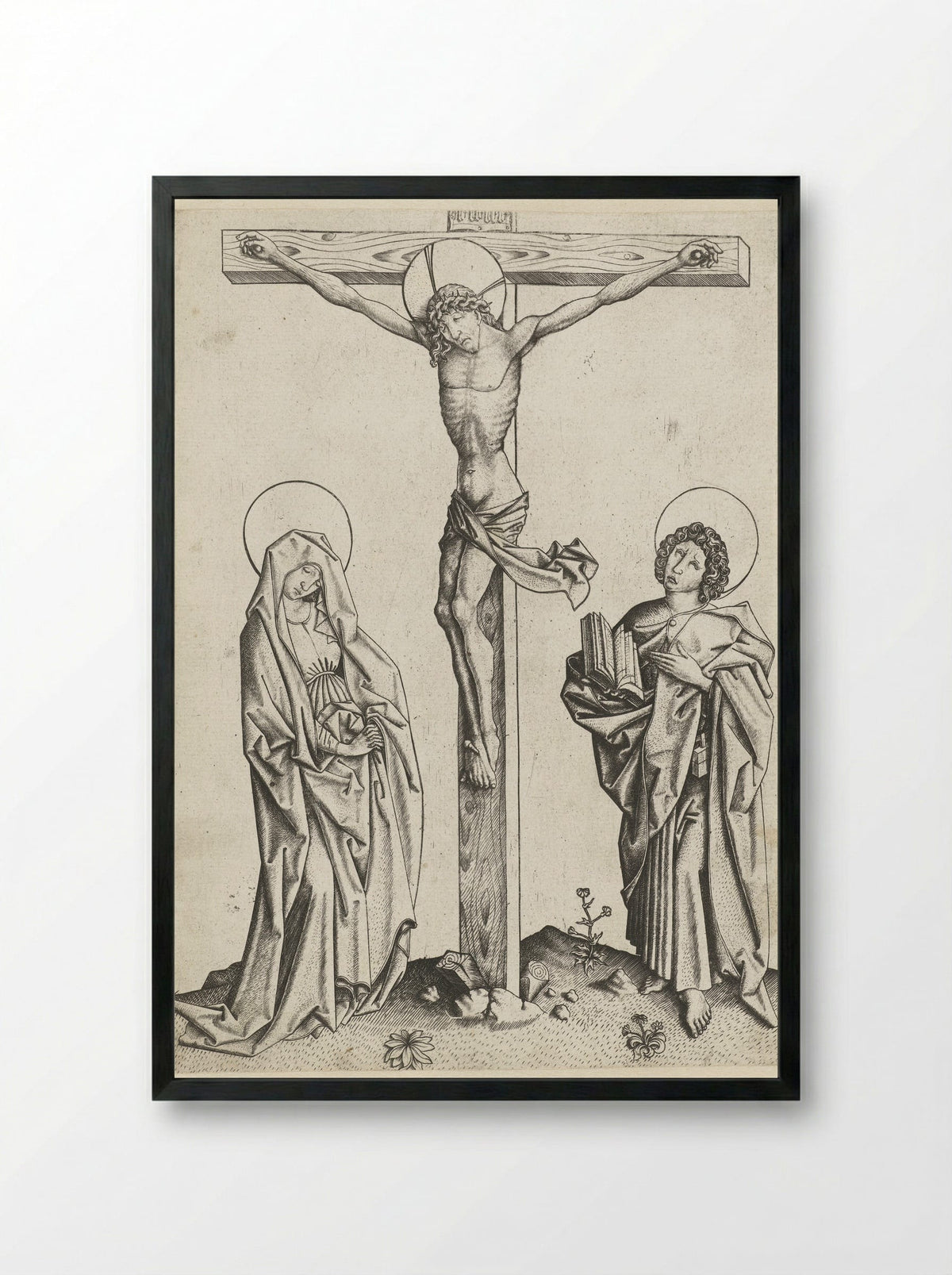 Christ on the Cross - Master E.S. - Framed Print Black