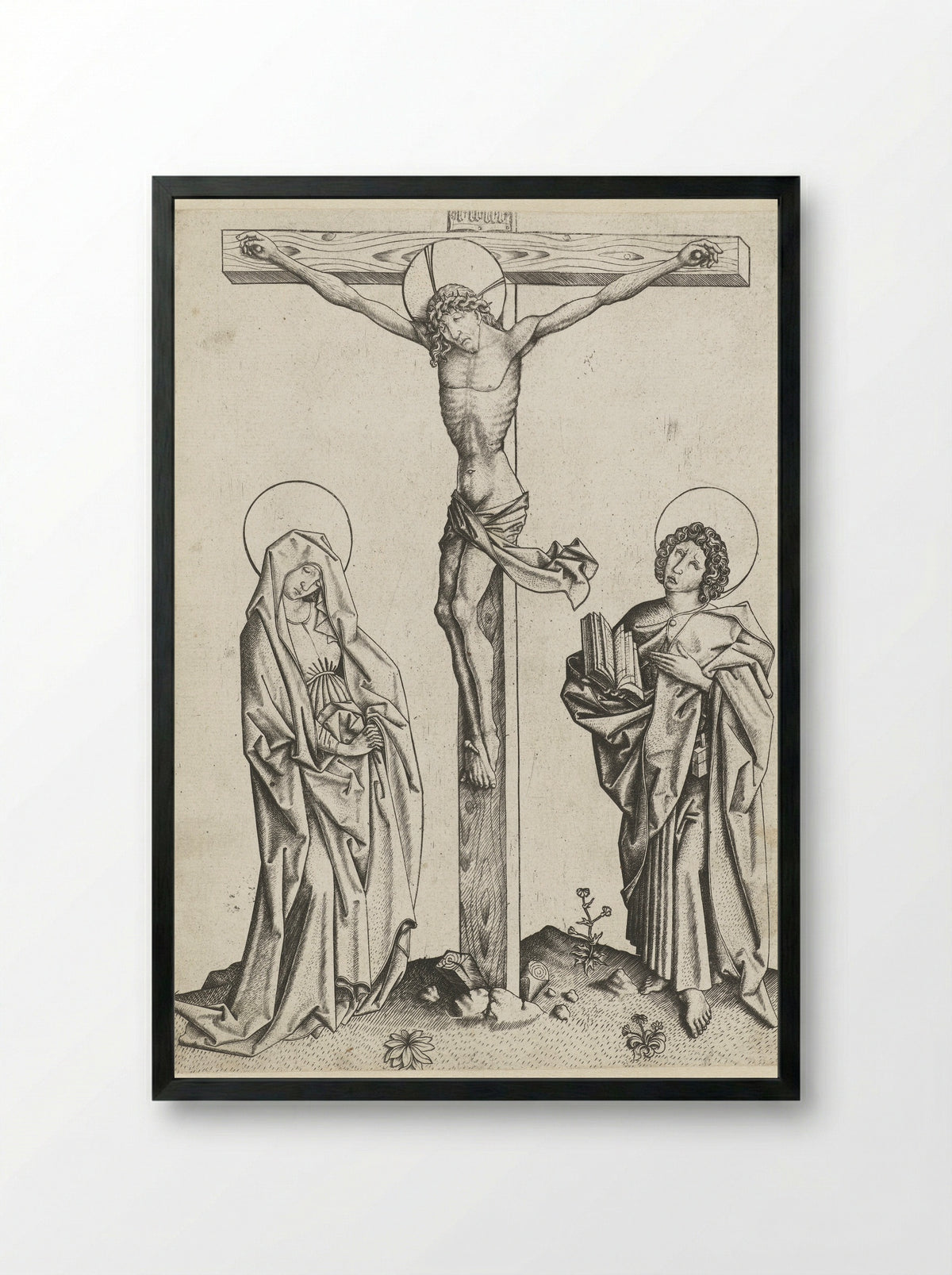 Christ on the Cross - Master E.S. - Framed Print Black