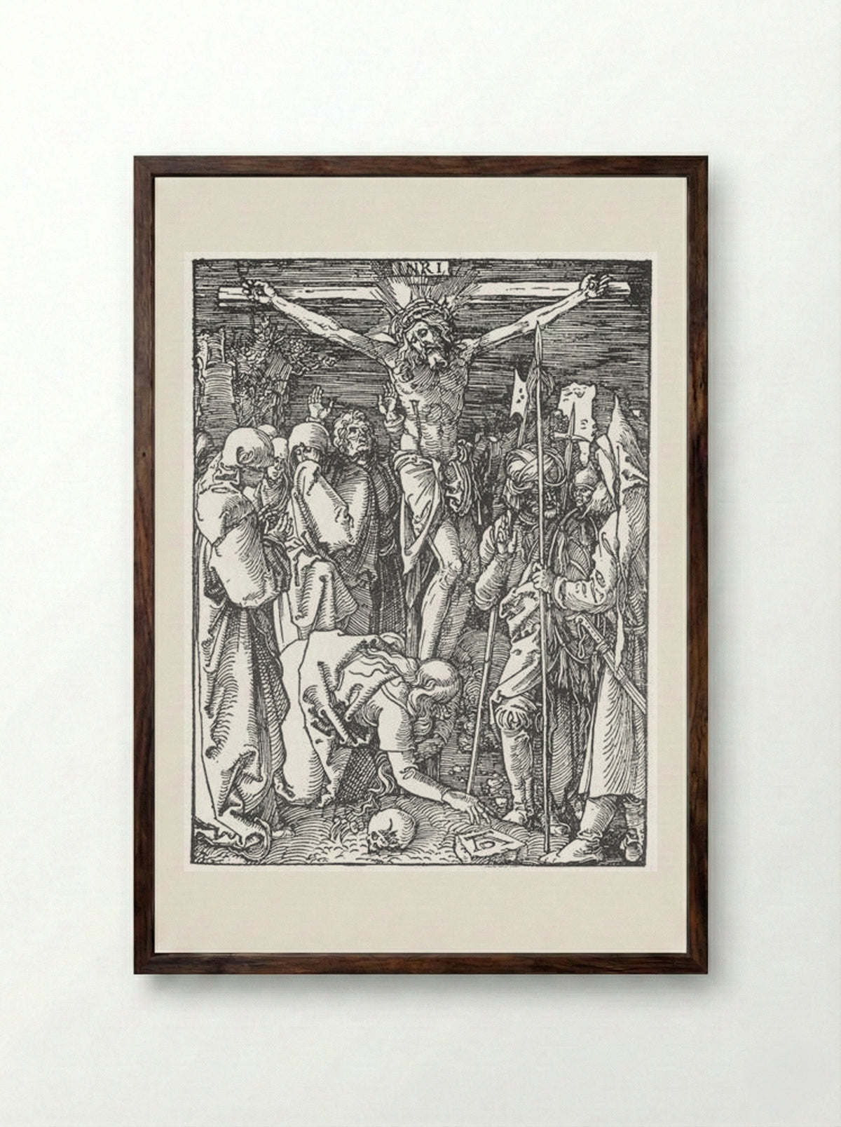 Christ on the Cross - Albrecht Dürer - Framed Print Dark Wood