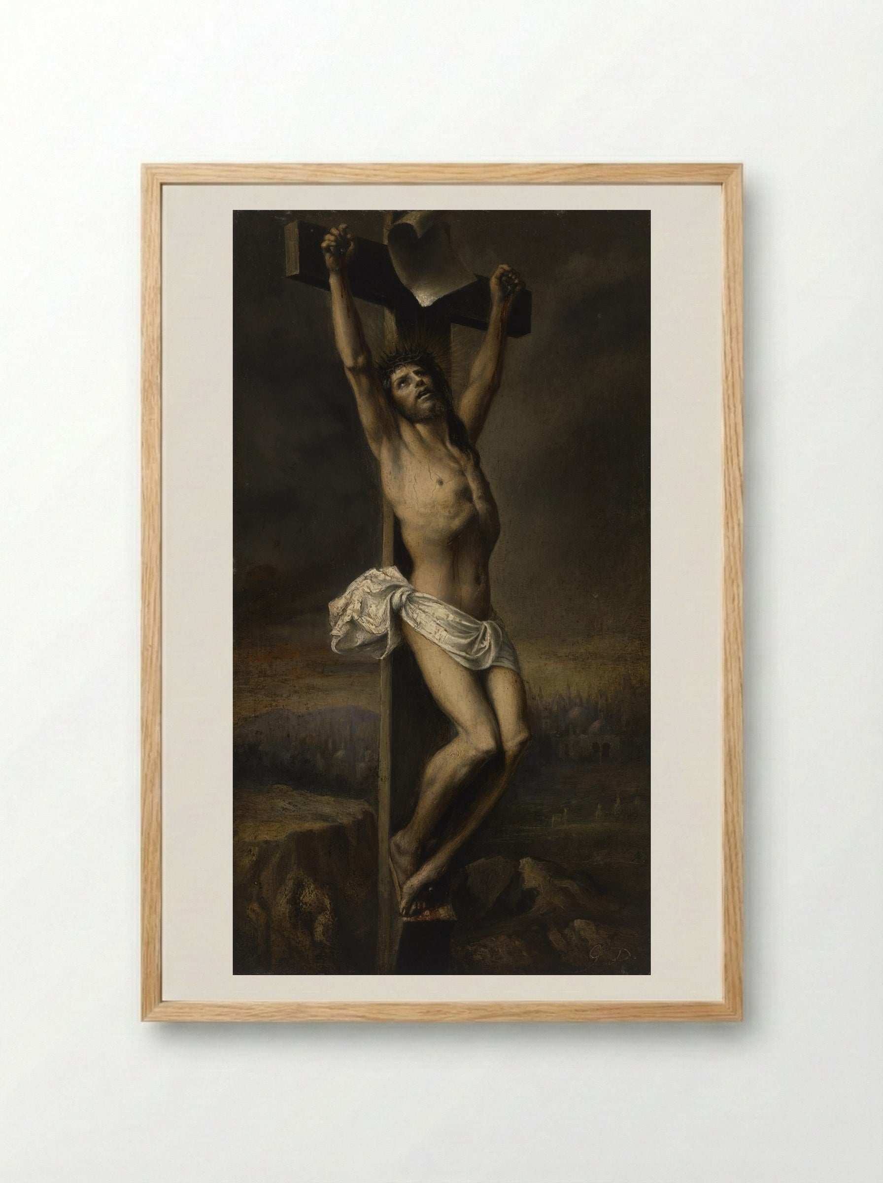 Christ on the Cross - Gustave Doré - Framed Print Wood