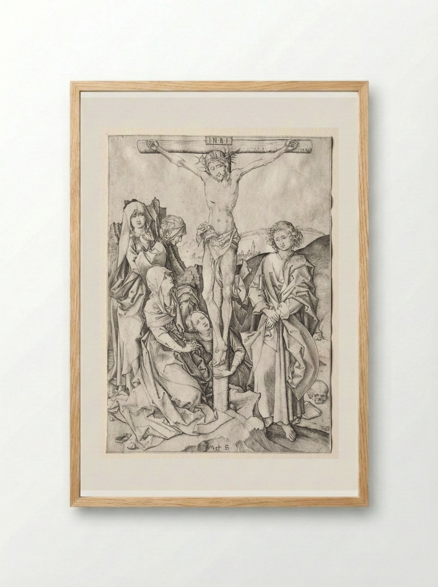 Christ on the Cross - Martin Schongauer - Framed Print Wood