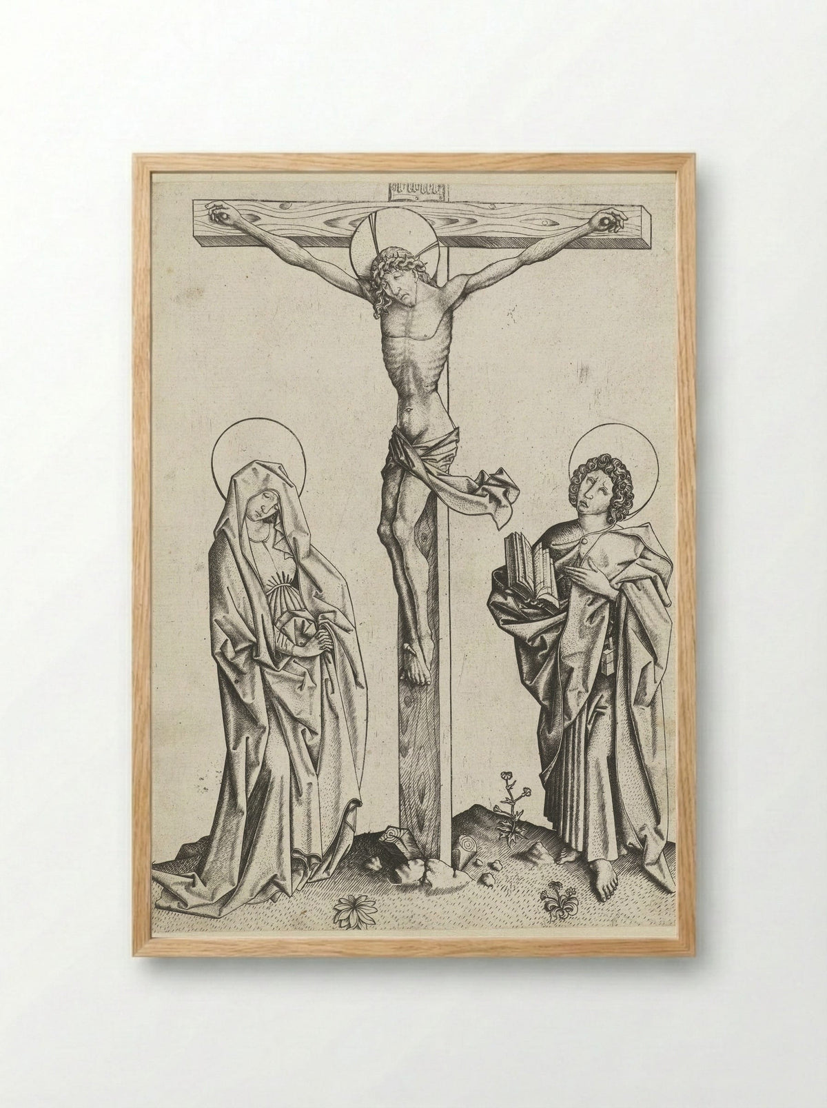 Christ on the Cross - Master E.S. - Framed Print Wood