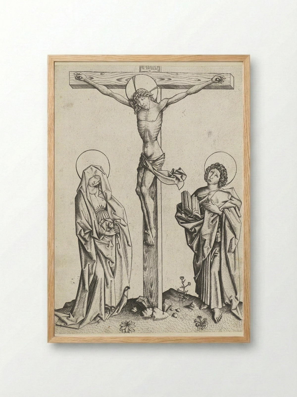 Christ on the Cross - Master E.S. - Framed Print Wood