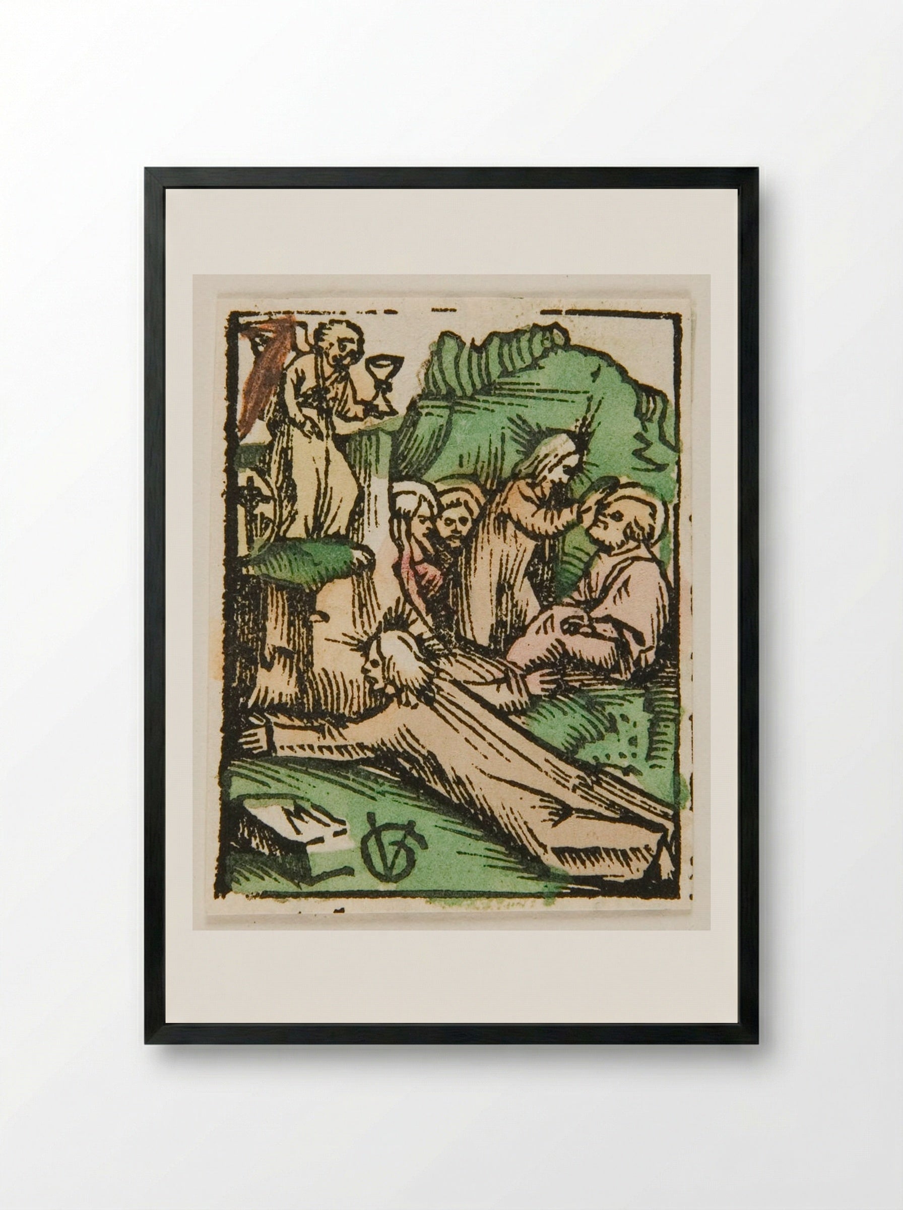 Christ on the Mount of Olives - Urs Graf - Framed Print Black