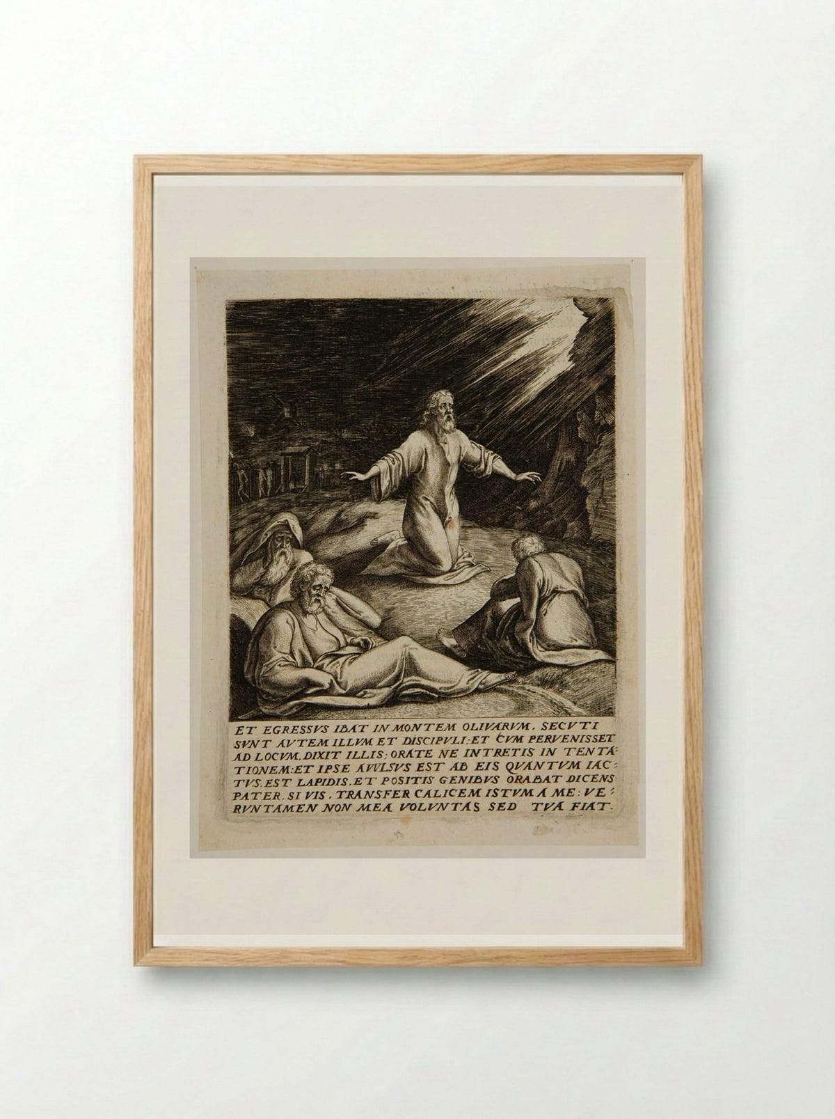 Christ on the Mount of Olives - Johannes Wierix - Framed Print Wood