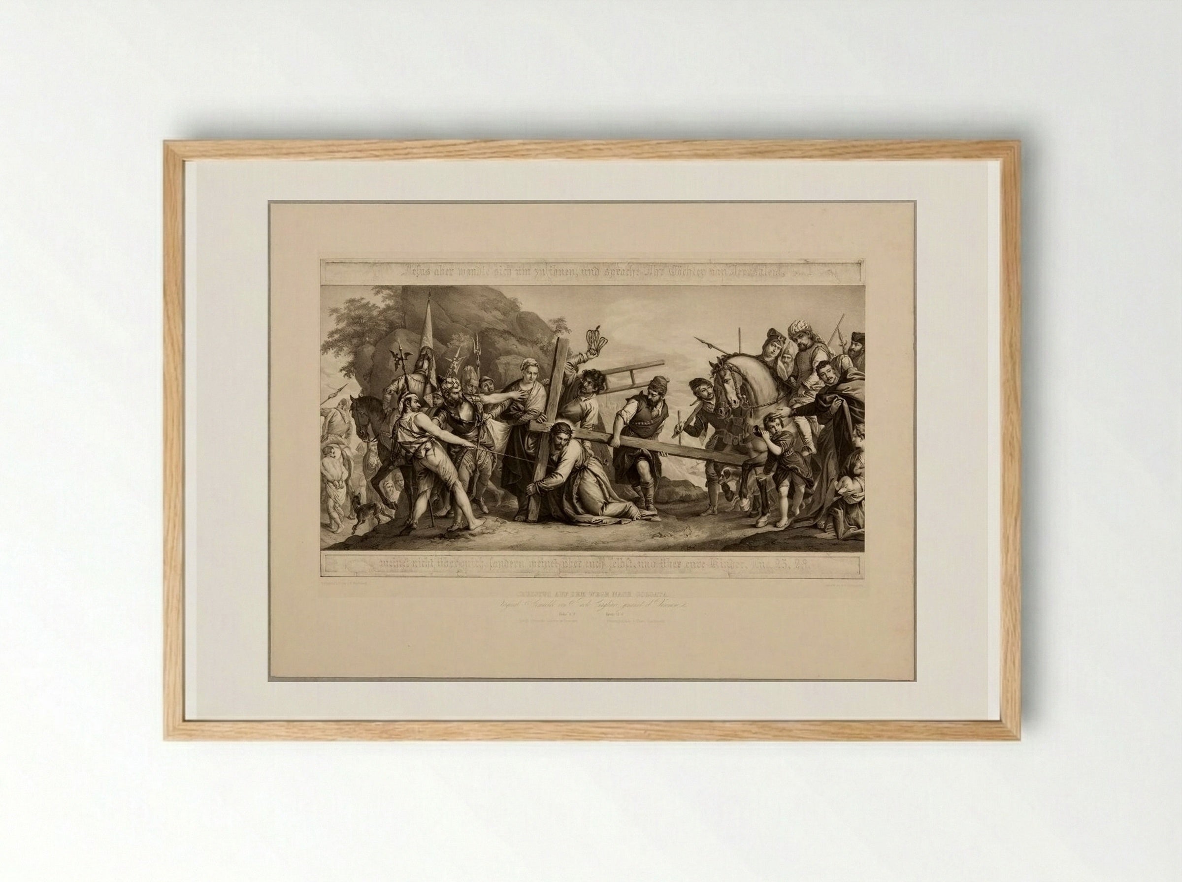 Christ on the Way to Golgotha - Franz Hanfstaengl - Framed Print Wood